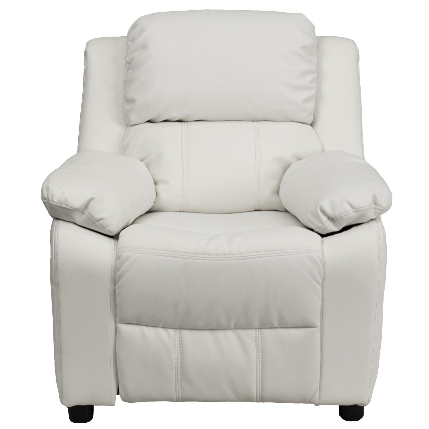 Flash Furniture Deluxe Padded Contemporary Vinyl Kids Recliner Accent Chair With Storage Arms White PopularChairscom Flash Furniture Deluxe Padded Contemporary Vinyl Kids Recliner Accent Chair With Storage Arms White PopularChairscom