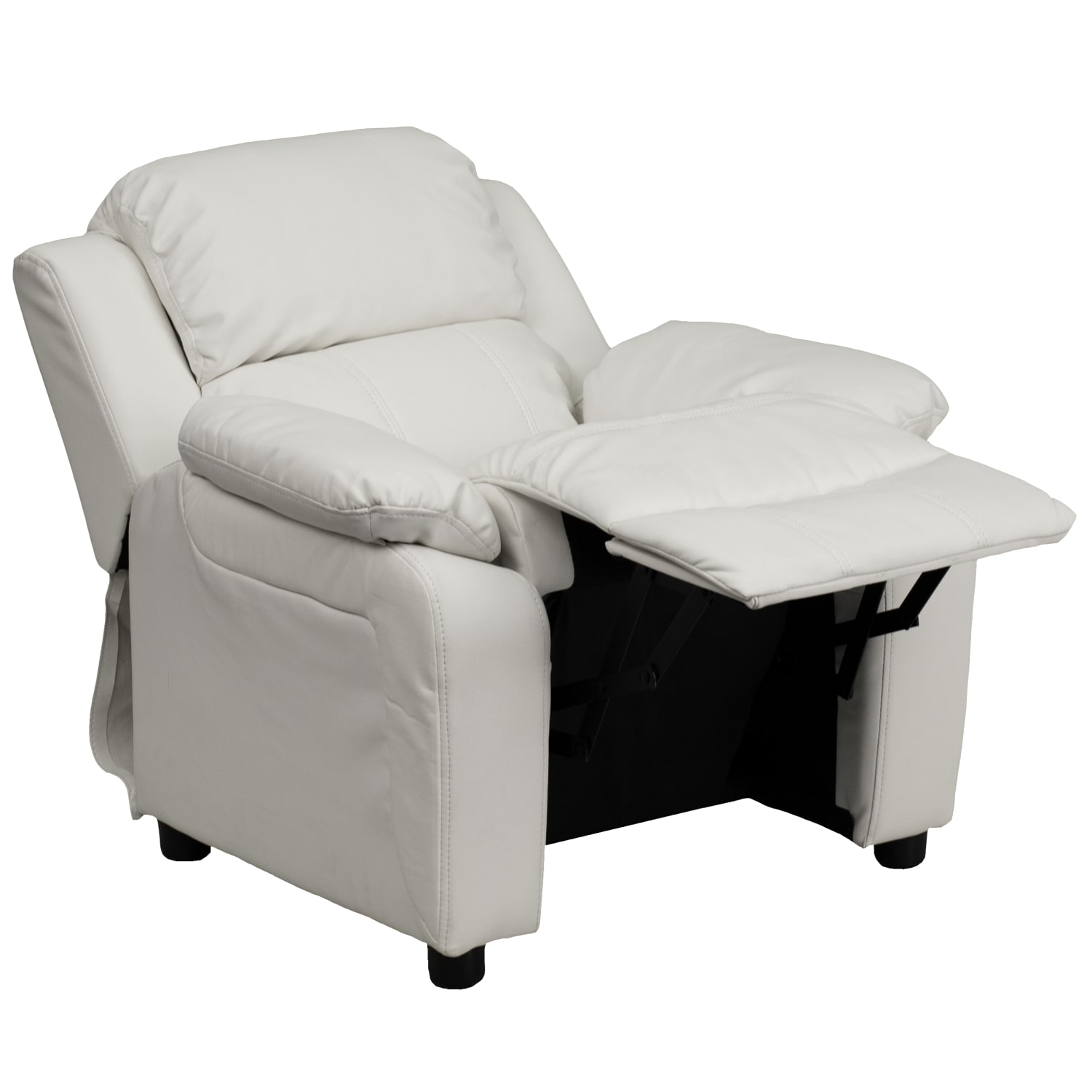 Flash Furniture Deluxe Padded Contemporary Vinyl Kids Recliner Accent Chair With Storage Arms White PopularChairscom Flash Furniture Deluxe Padded Contemporary Vinyl Kids Recliner Accent Chair With Storage Arms White PopularChairscom