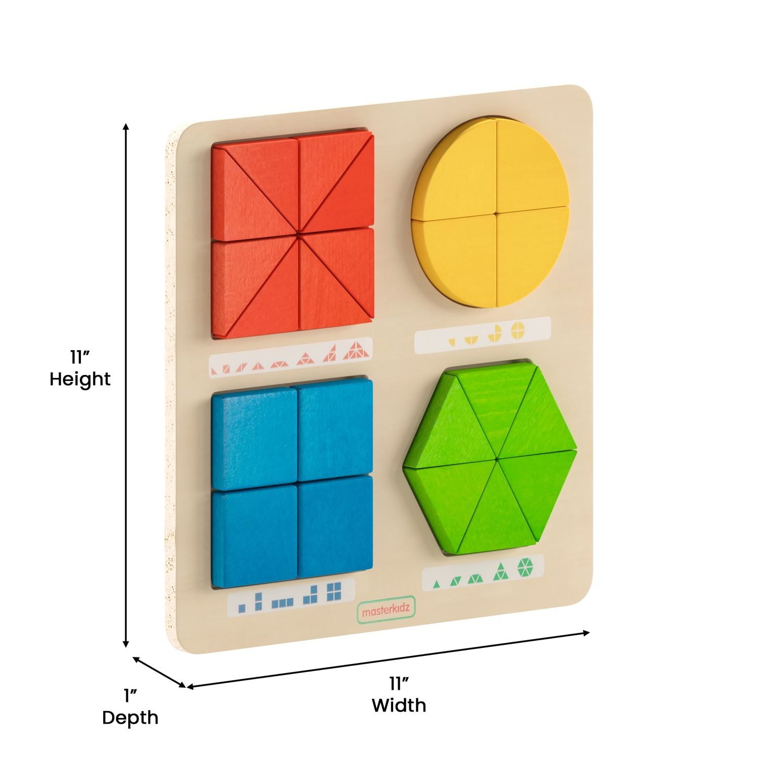 Flash Furniture Bright Beginnings Commercial Grade Birch Plywood STEM Geometric Shape Building Puzzle Board, Grades Pre-K To 4, Beech - Image 6