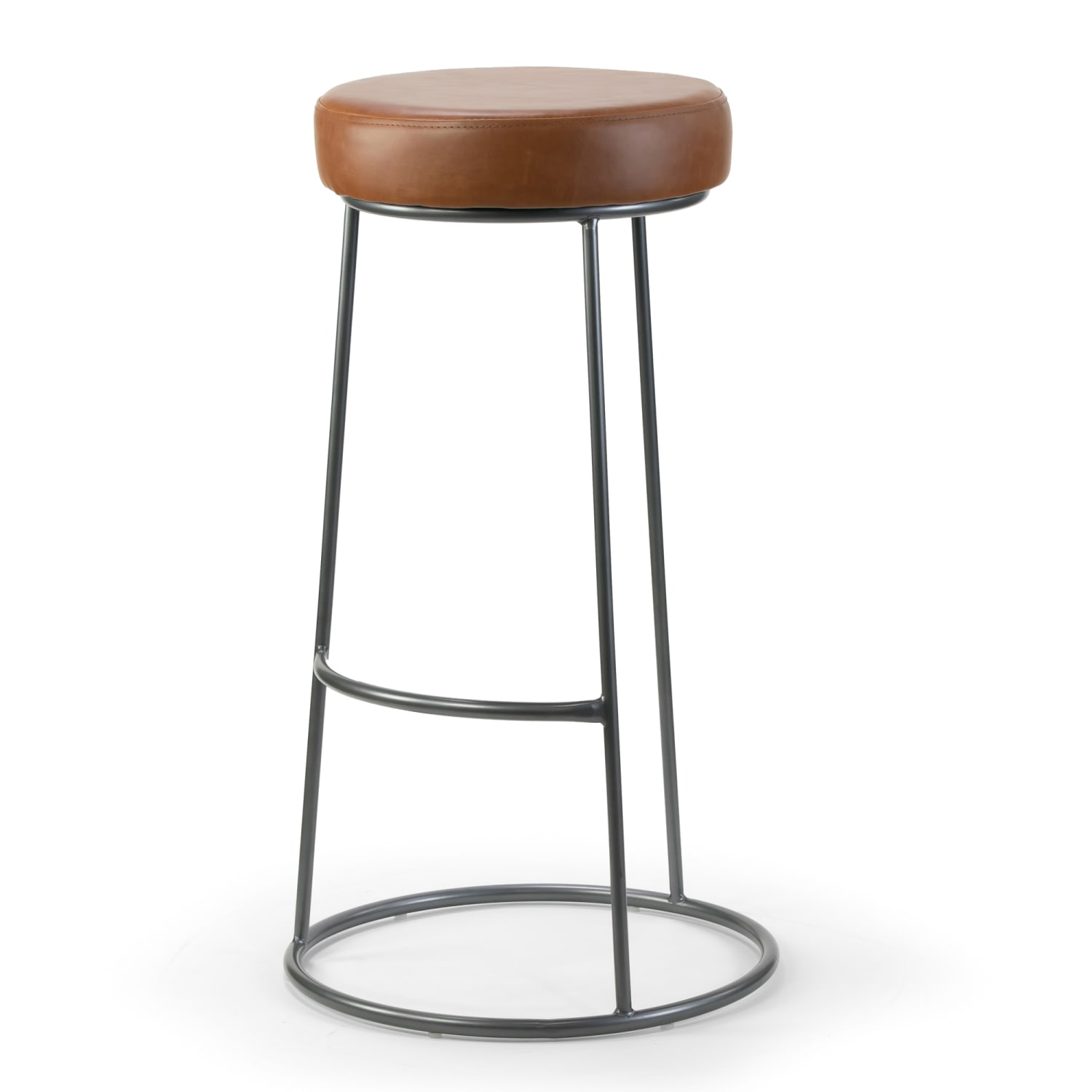 Glamour Home Amie Bar Stools, Gunmetal Gray/Brown, Set Of 2 Stools - Image 3