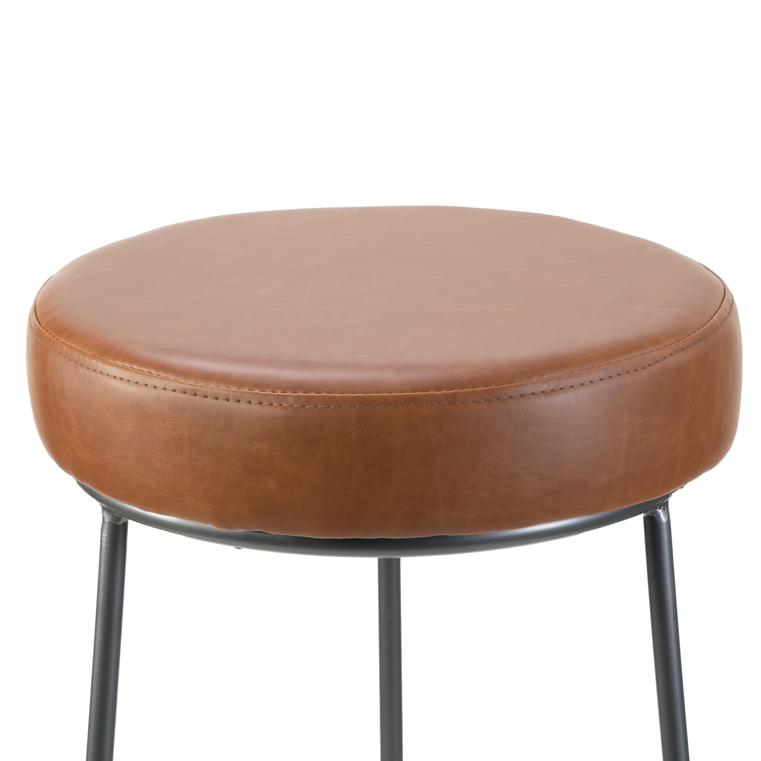 Glamour Home Amie Bar Stools, Gunmetal Gray/Brown, Set Of 2 Stools - Image 4