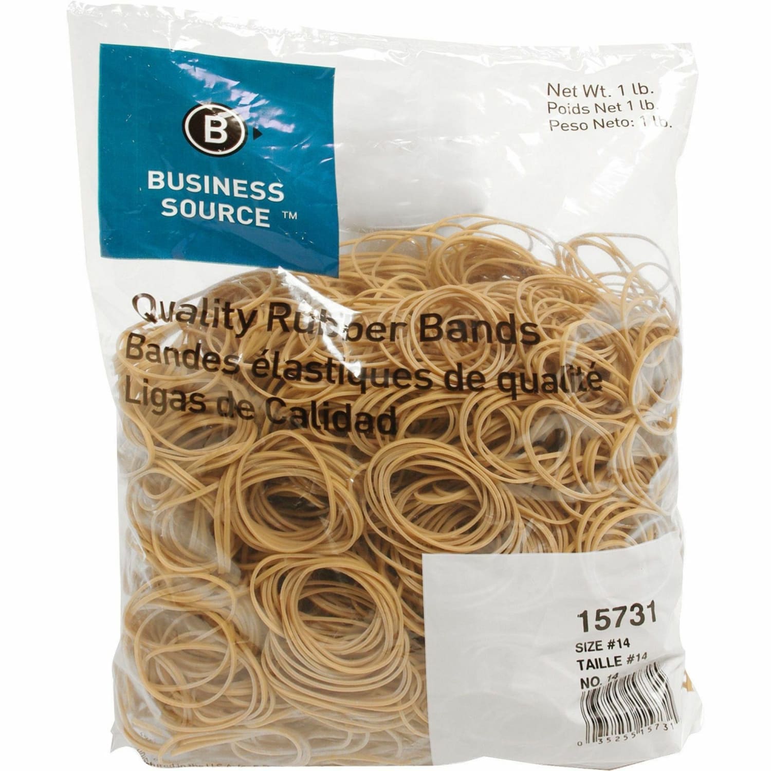 Business Source Quality Rubber Bands - Size: #14 - 2in Length x 0.1in Width - Sustainable - Rubber - Crepe - 2250 / Pack - Image 3
