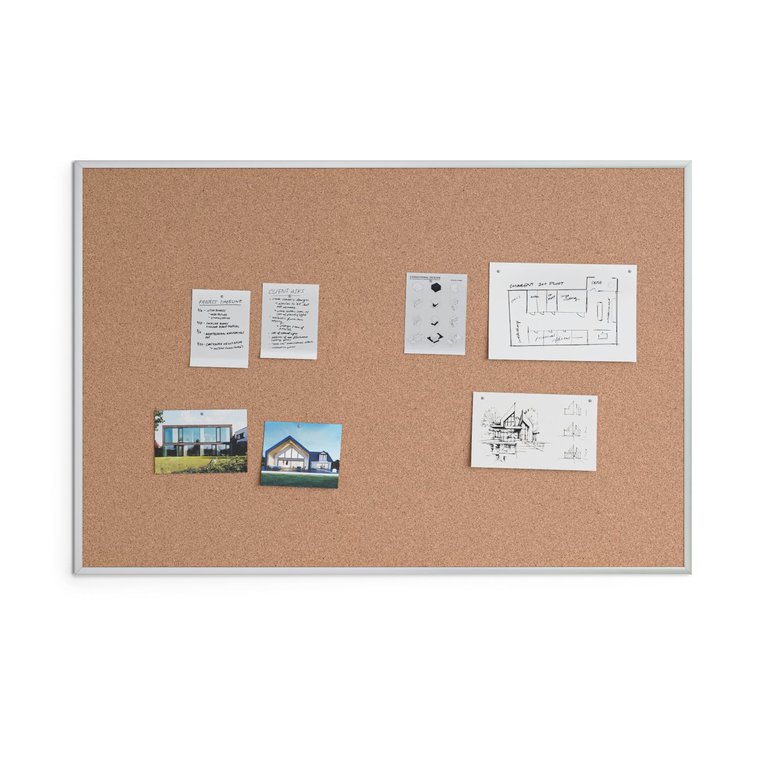 U Brands Cork Bulletin Board, 72in X 48in, Silver Aluminum Frame, Actual Size 70in X 47in (023U00-01) - Image 5