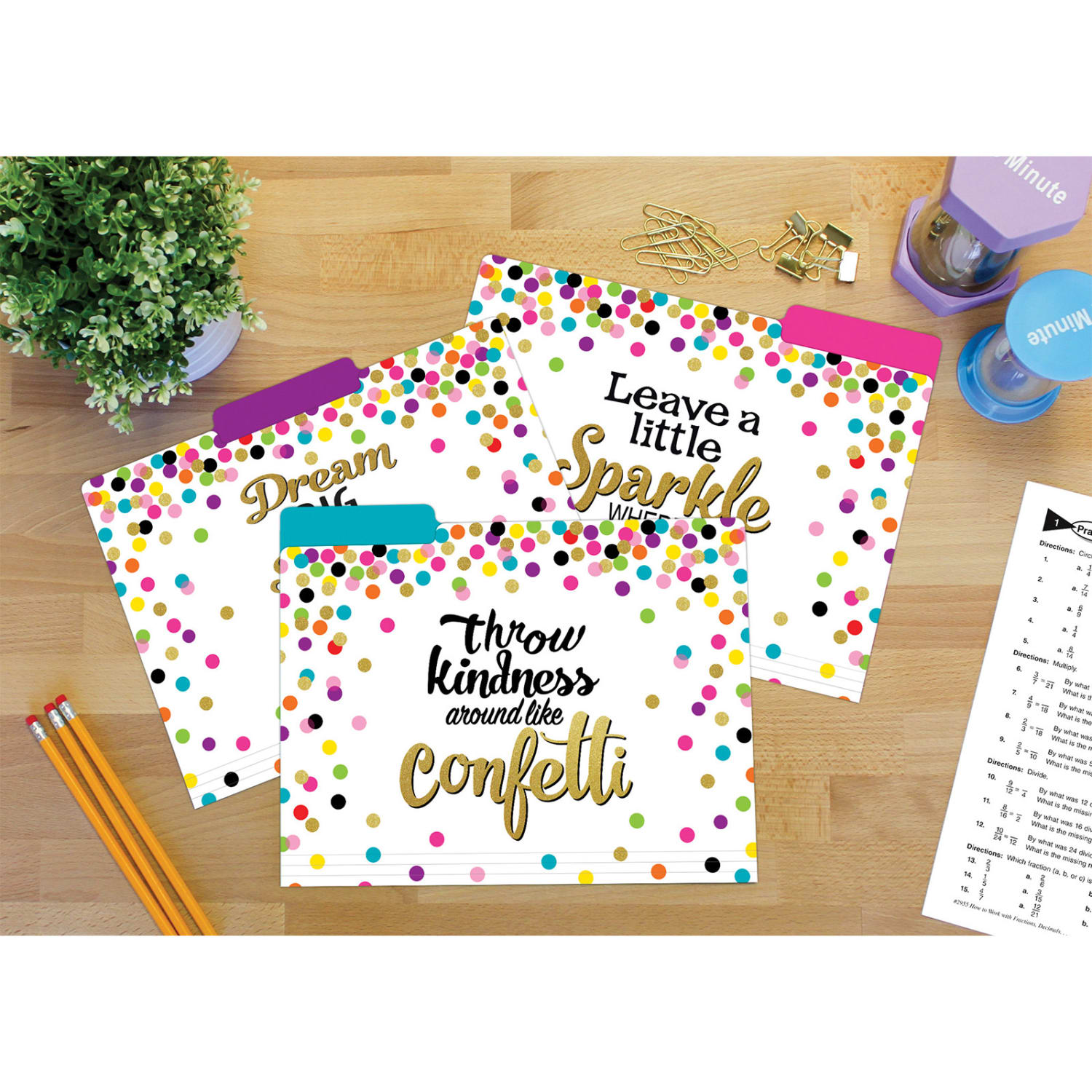 Teacher Created Resources File Folders, Letter Size, Confetti, 12 Per Pack, Set Of 2 Packs - Image 6