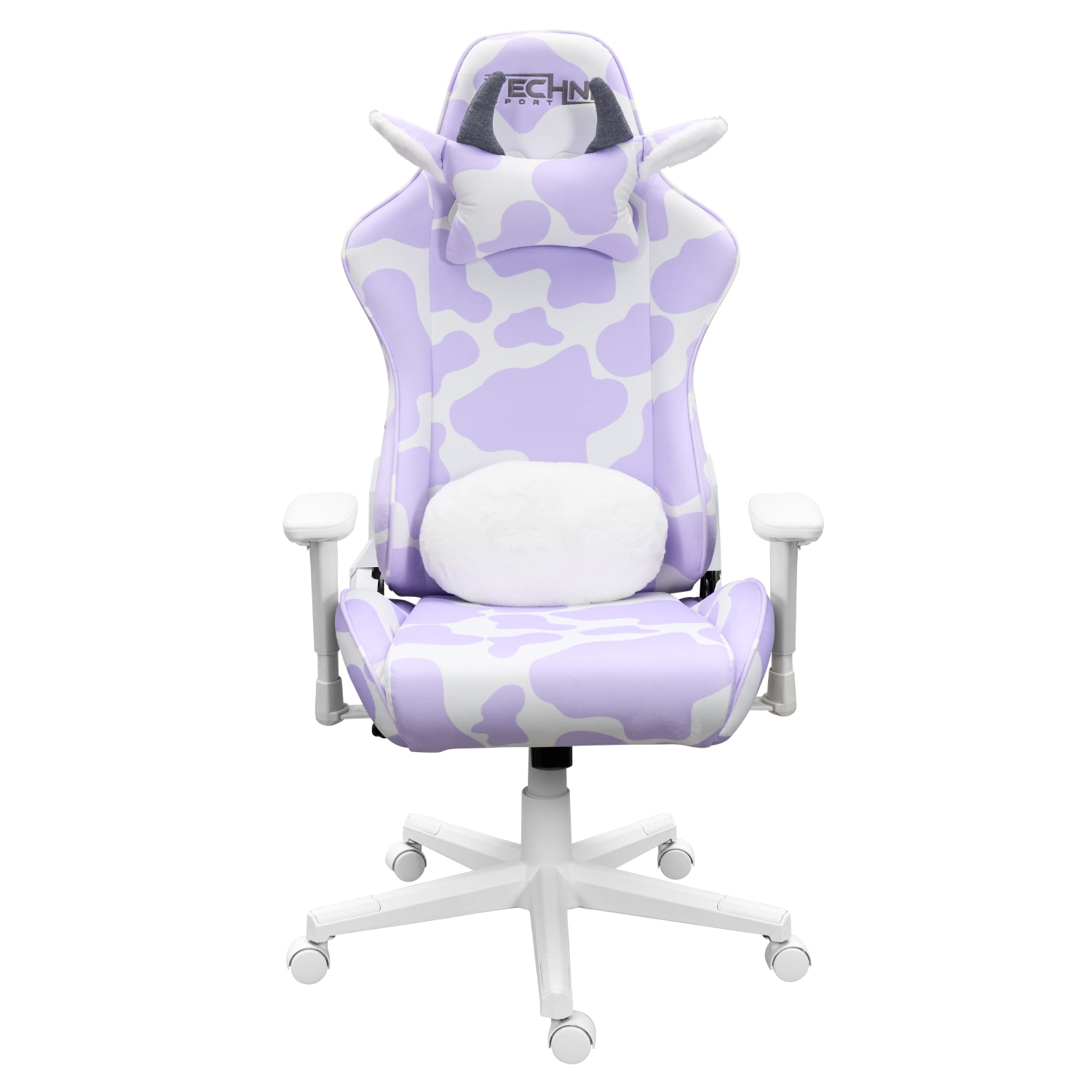 Techni Sport Cow Series Ergonomic Fabric Computer Gaming Chair, Lavender - Image 6