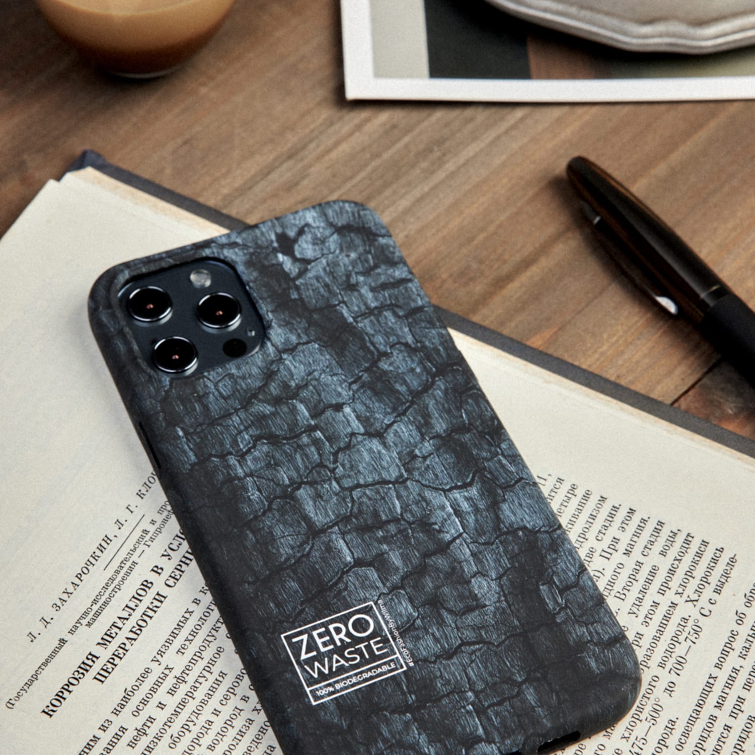Zero Waste Movement Phone Case for Apple iPhone 12, Coal, AEN100008 - Image 4