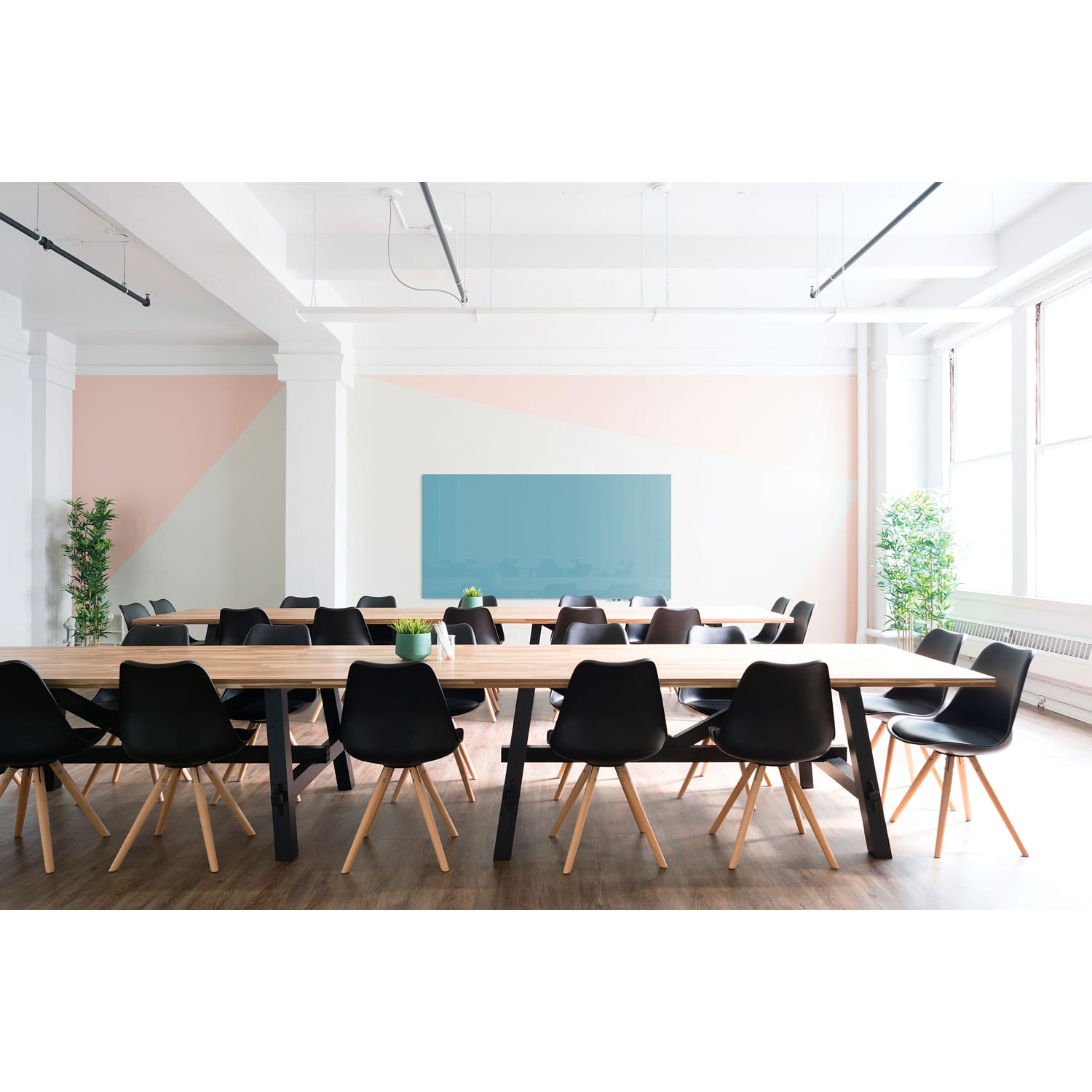 Ghent Aria Low Profile Magnetic Dry-Erase Whiteboard, Glass, 36in x 72in, Denim - Image 5