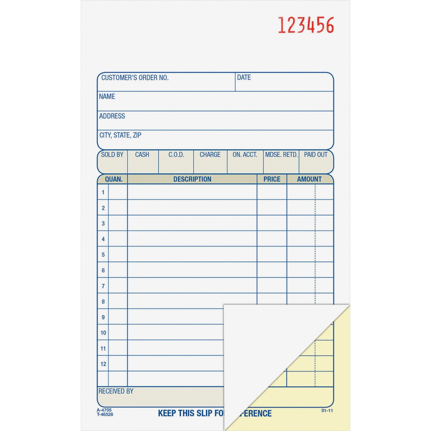 Adams Carbonless 2-Part Sales Book, 4 3/16in x 7 3/16in - Image 4