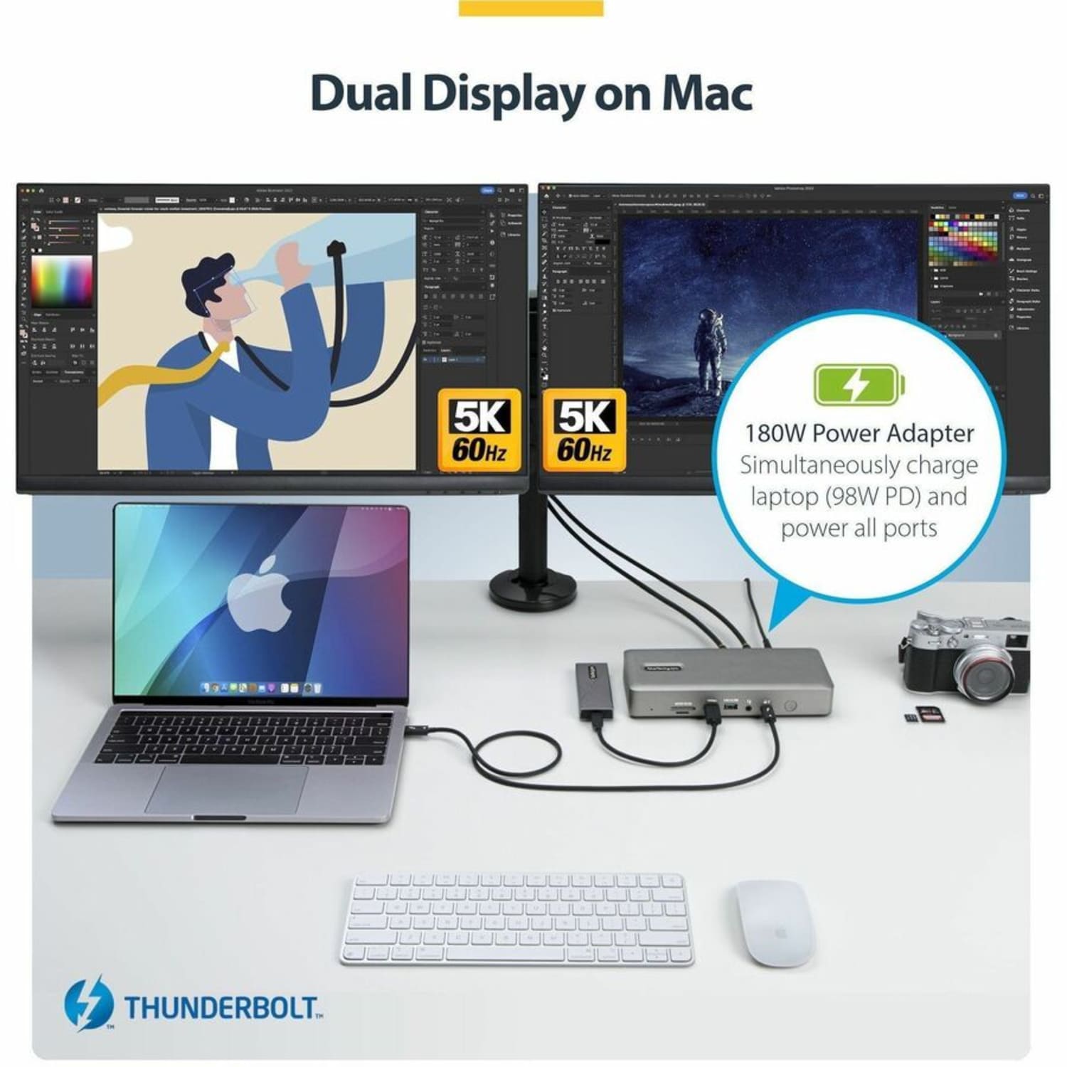 StarTech.com Thunderbolt 4 Multi-Display Docking Station, Quad/Triple/Dual Monitor Dock, 2x HDMI/2x DP, 7x USB Hub, 2.5Gb Ethernet, 98W PD - Image 4