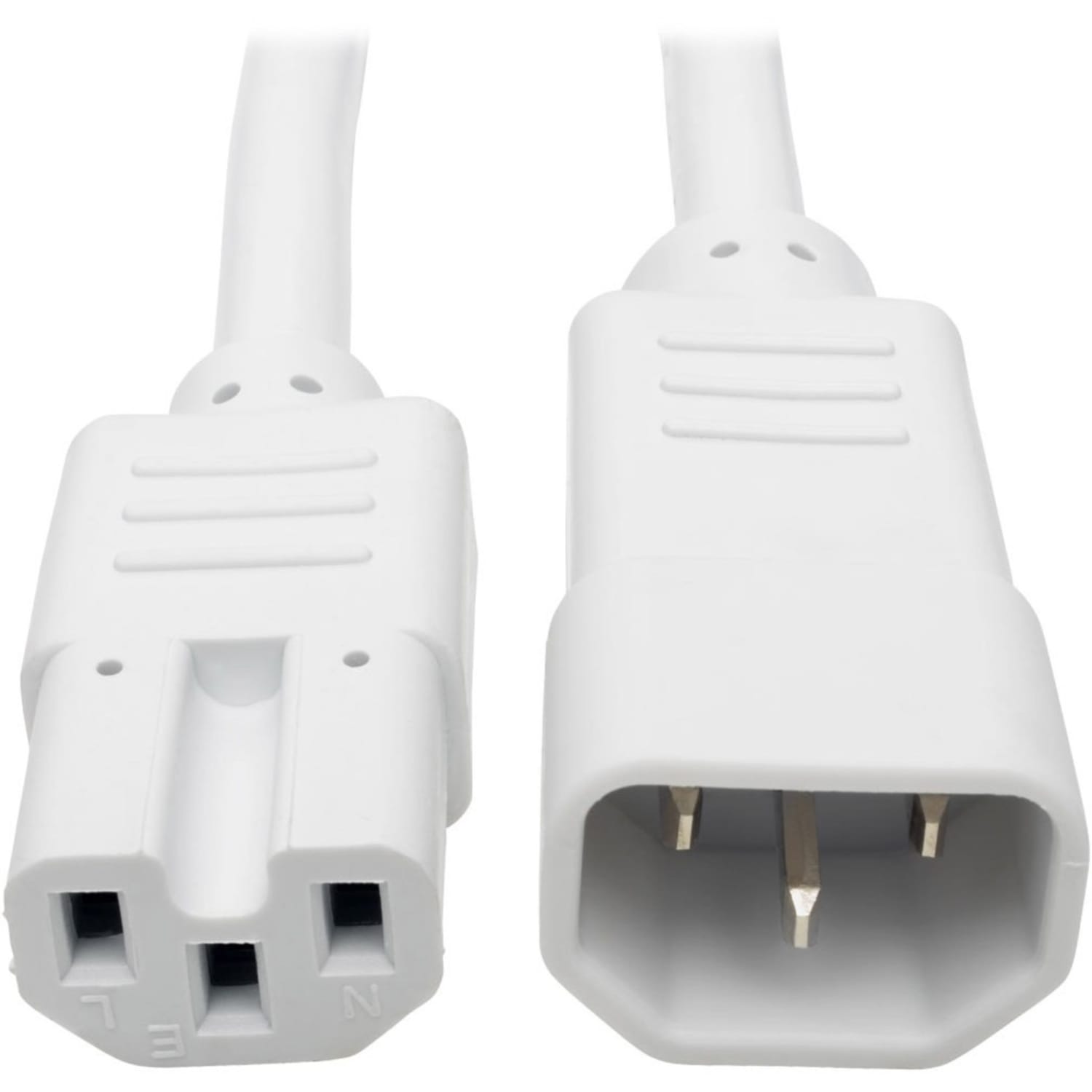 Eaton Tripp Lite Series Power Cord C14 to C15 - Heavy-Duty, 15A, 250V, 14 AWG, 3 ft. (0.91 m), White - Power cable - IEC 60320 C14 to IEC 60320 C15 - 250 V - 15 A - 3 ft - molded - white - Image 3