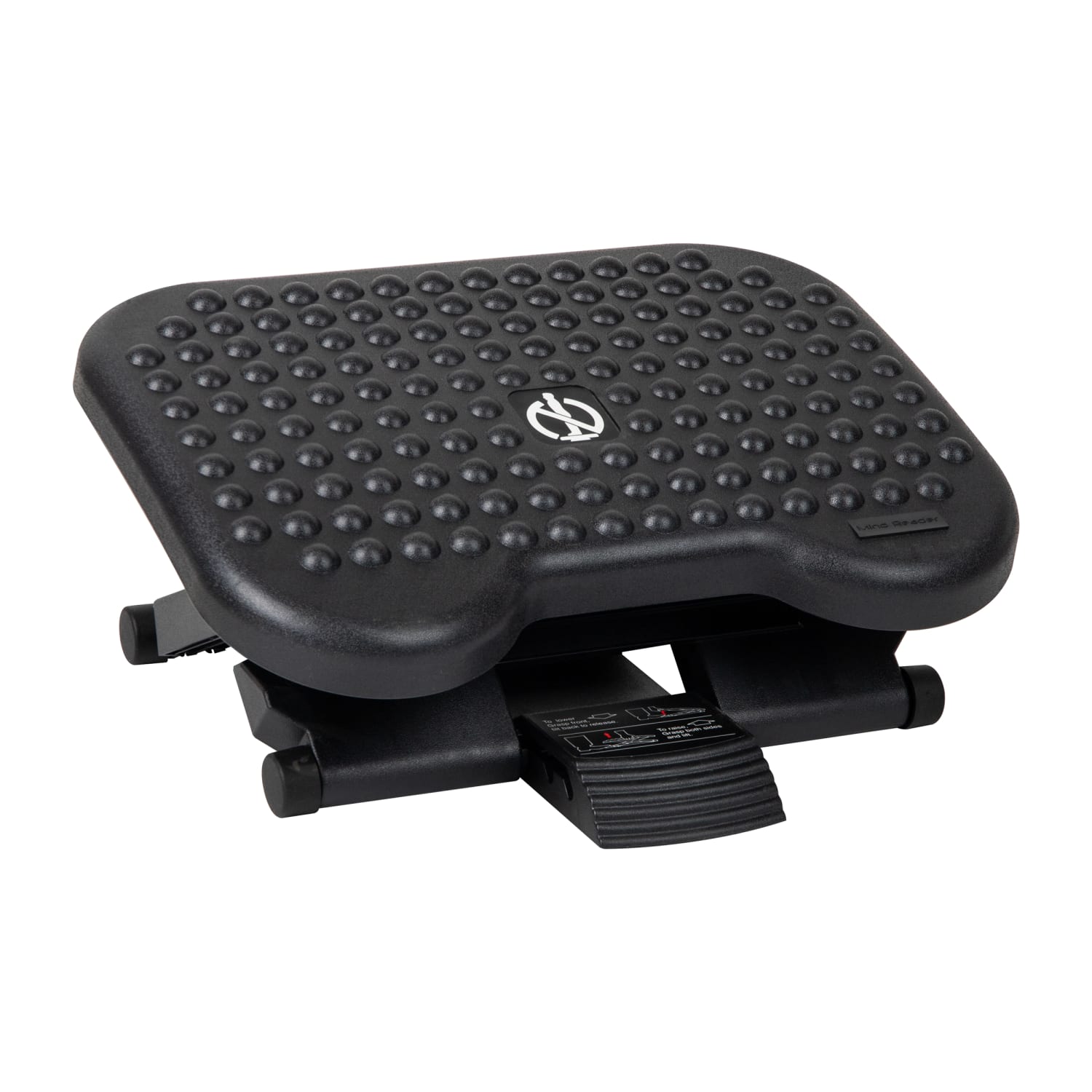 Mind Reader Adjustable-Height Footrest, 6-1/4inH x 13inW x 17inD, Black