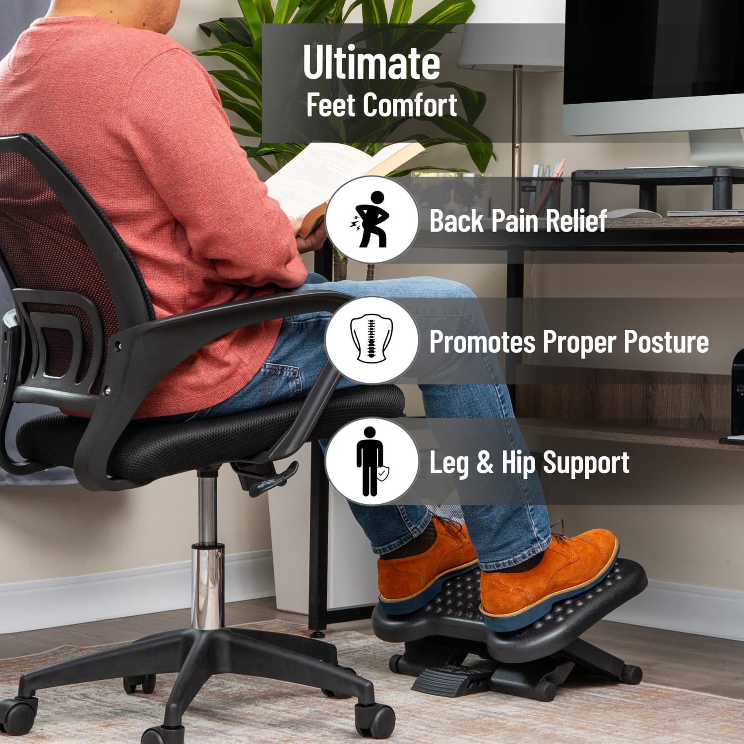 Mind Reader AdjustableHeight Footrest 614inH x 13inW x 17inD Black PopularChairscom Mind Reader Adjustable Height Footrest 6 14inH x 13inW x 17inD Black PopularChairscom