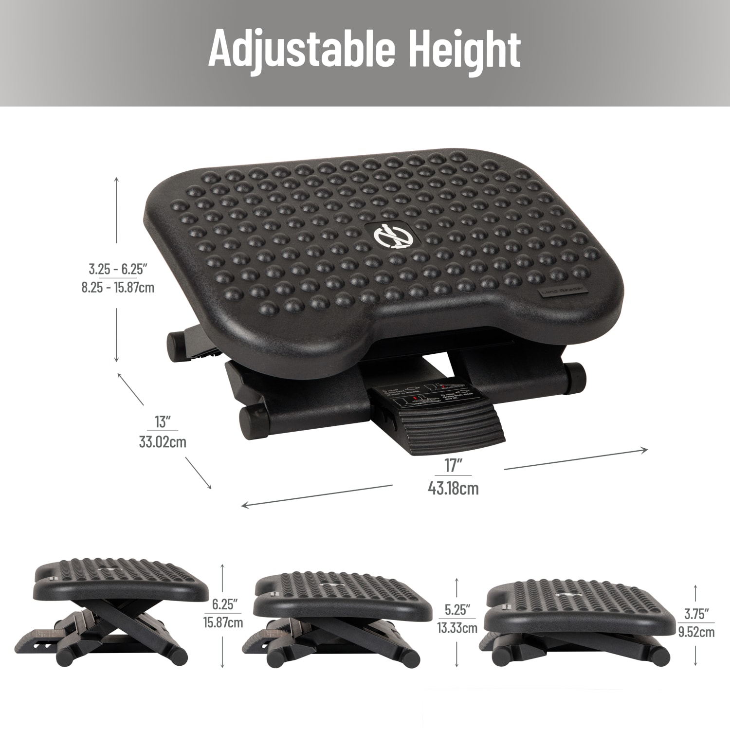 Mind Reader AdjustableHeight Footrest 614inH x 13inW x 17inD Black PopularChairscom Mind Reader Adjustable Height Footrest 6 14inH x 13inW x 17inD Black PopularChairscom