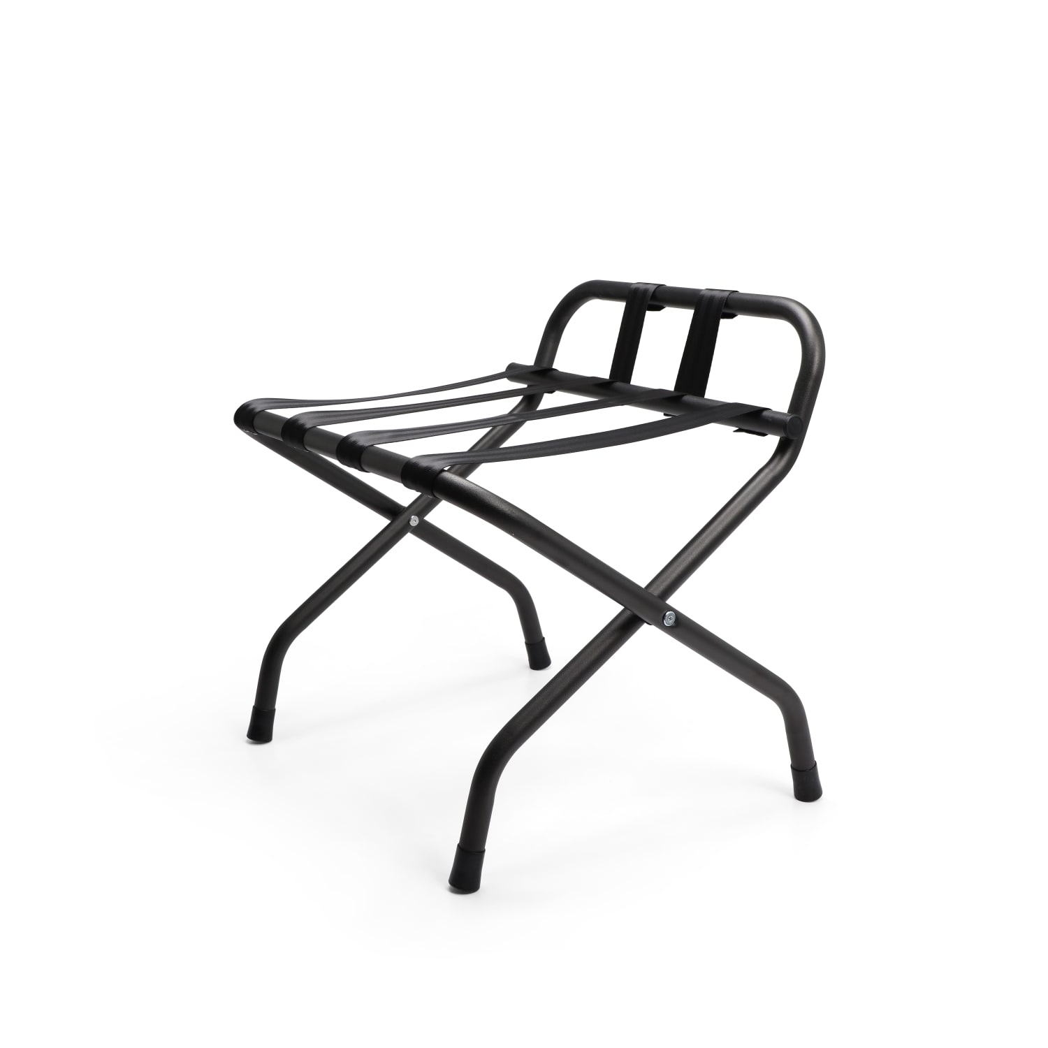 Hospitality 1 Source Metal Luggage Racks With Backrests, 26inH x 22inW x 17inD, Black, Pack Of 4 Racks - Image 3