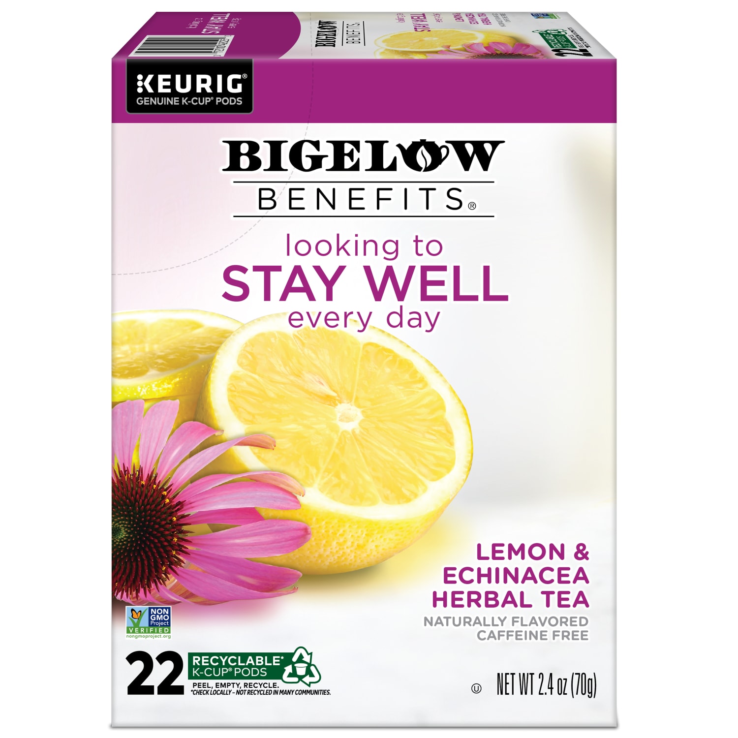 Bigelow Stay Well Herbal Tea Keurig Single Serve K-Cup Pods, 22 Pods Per Pack, Case Of 4 Packs - Image 4