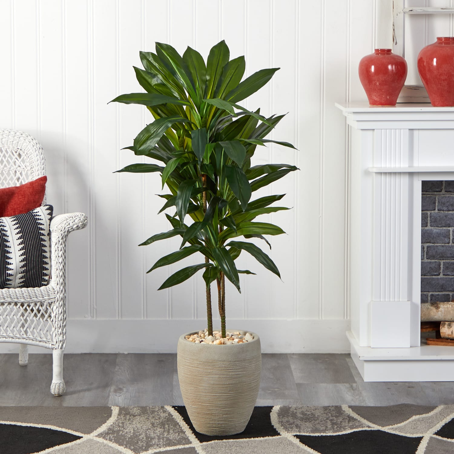 Nearly Natural Dracaena 48inH Artificial Real Touch Plant With Planter, 48inH x 18inW x 24inD, Green - Image 6