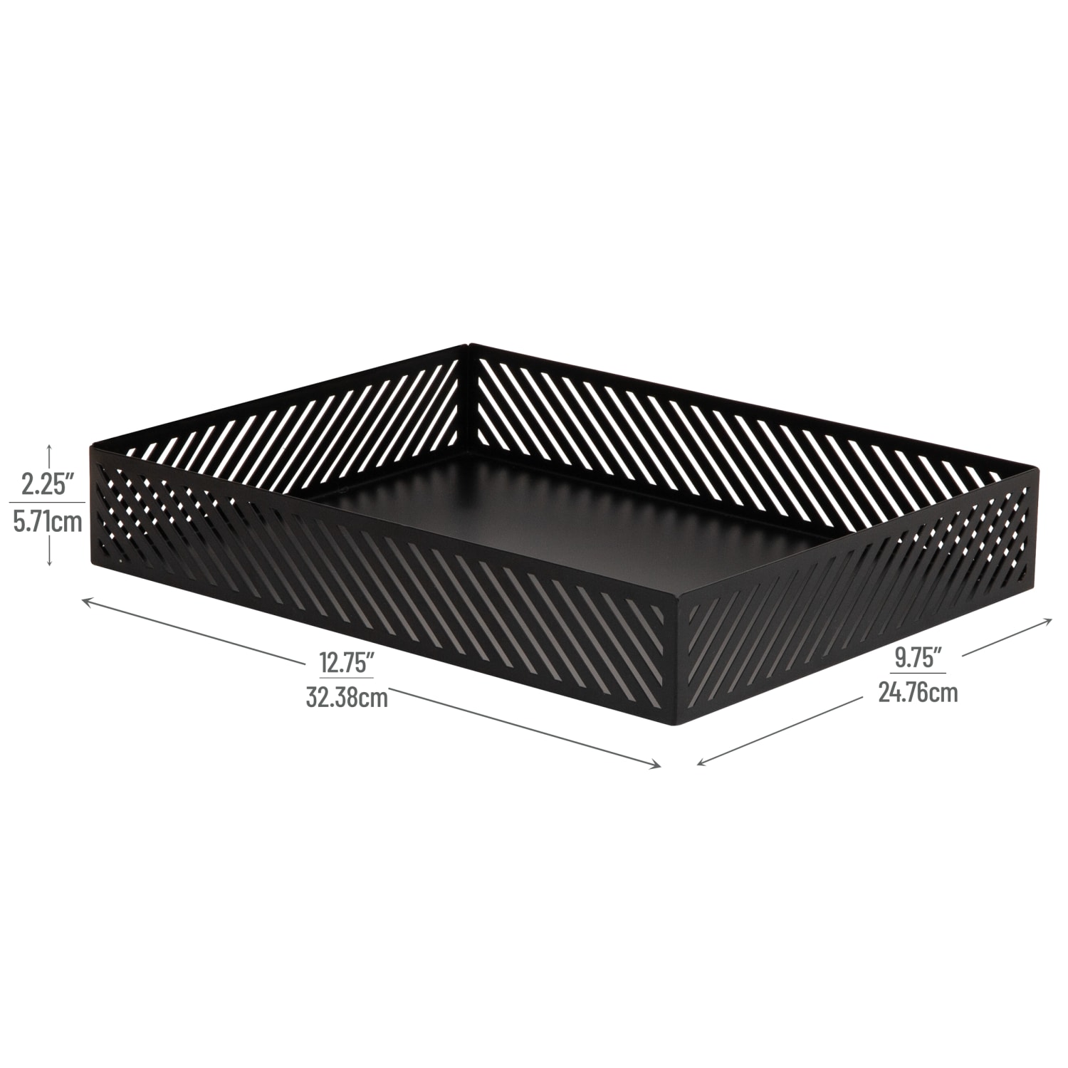 Mind Reader Metal Letter-Size Paper Tray, 2-1/4inH x 12-3/4inW x 9-3/4inD, Black, Total Qty 1 - Image 4