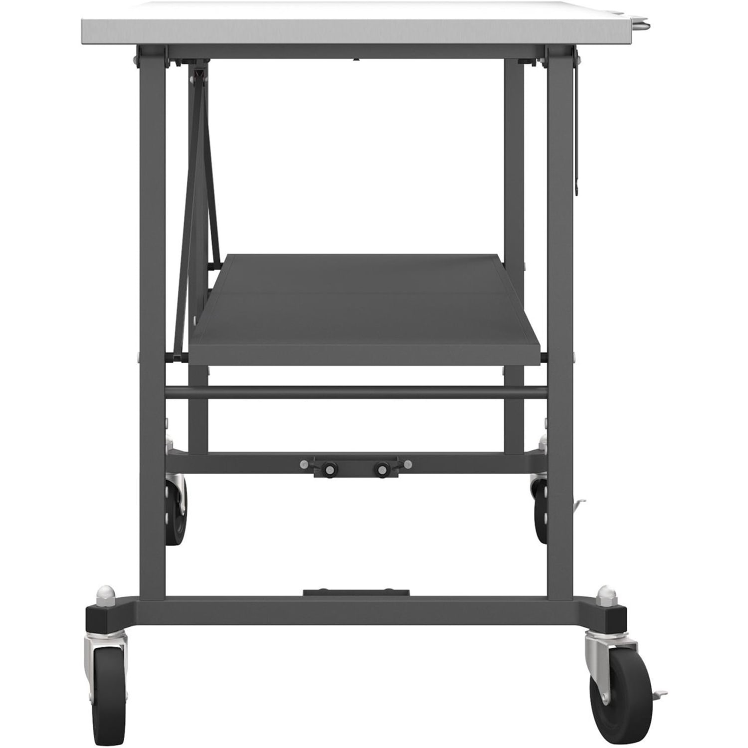 Cosco Commercial SmartFold Portable Workbench - Four Leg Base - 4 Legs - 700 lb Capacity x 52in Table Top Width x 25.50in Table Top Depth - 34.70in Height - Assembly Required - Gray - Stainless Steel - Stainless Steel Top Material - 1 Each - Image 5