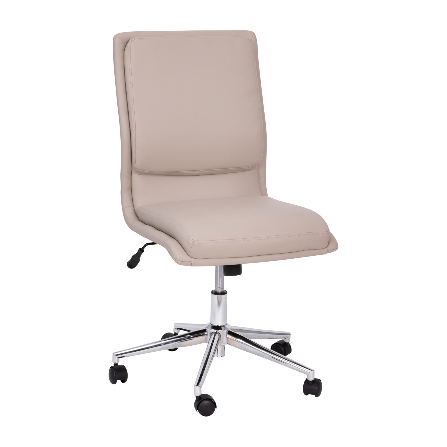 Flash Furniture Madigan Faux Leather Mid-Back Armless Swivel Task Office Chair, Taupe - Image 3