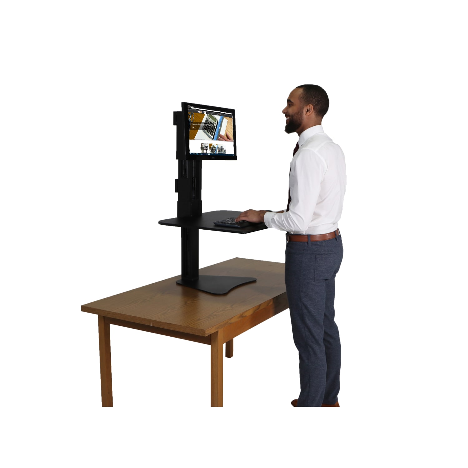 Victor High Rise DC300 Standing Desk Riser, Black - Image 5