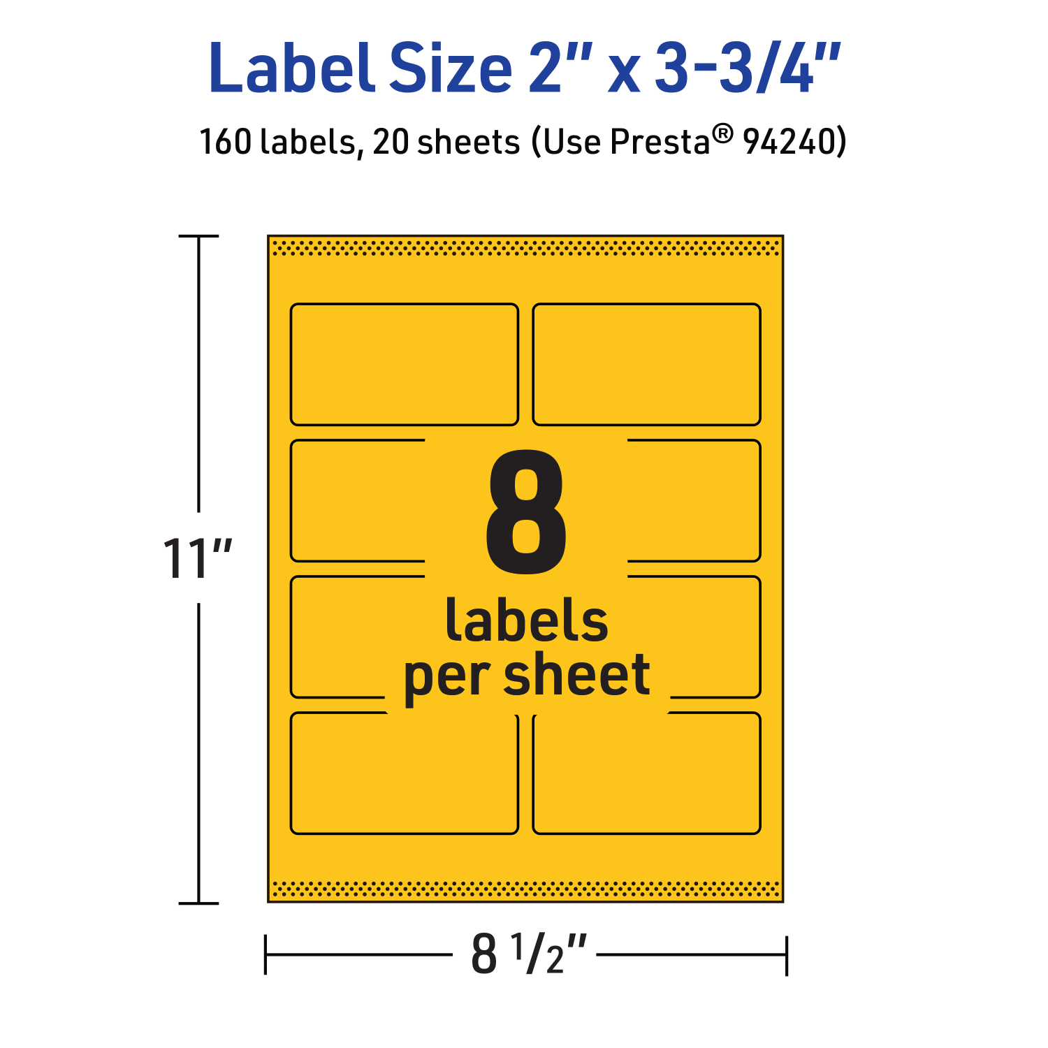 Avery Print-To-The-Edge Labels With Sure Feed Technology And Easy Peel, 94240-BYP20, Rectangle, 2in x 3-3/4in, Matte Bright Yellow, Pack of 160 - Image 6