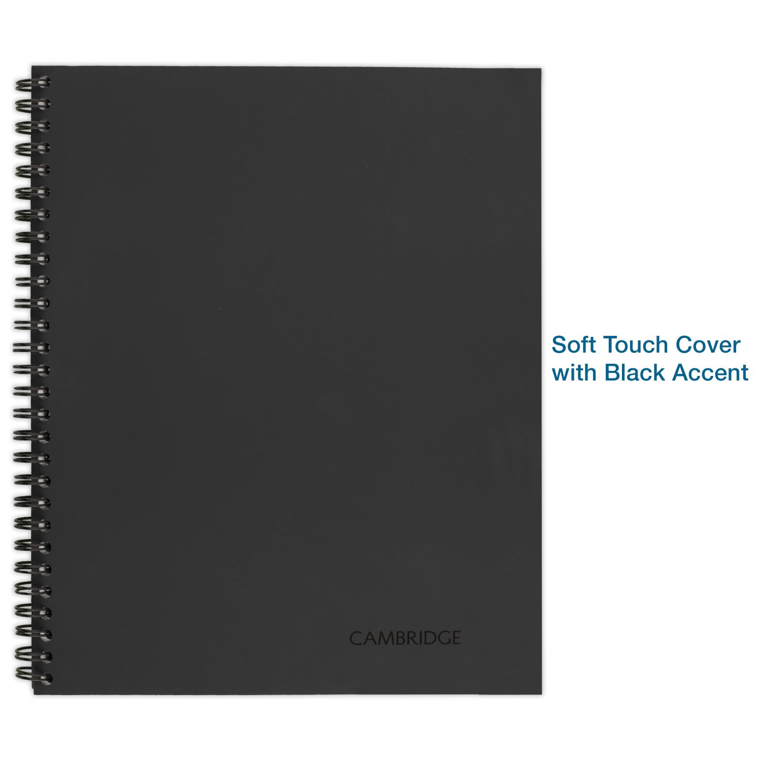 Cambridge Limited 30% Recycled Business Notebook, 8 1/2in x 11in, 1 Subject, Legal Ruled, 80 Sheets, Black (06132) - Image 5