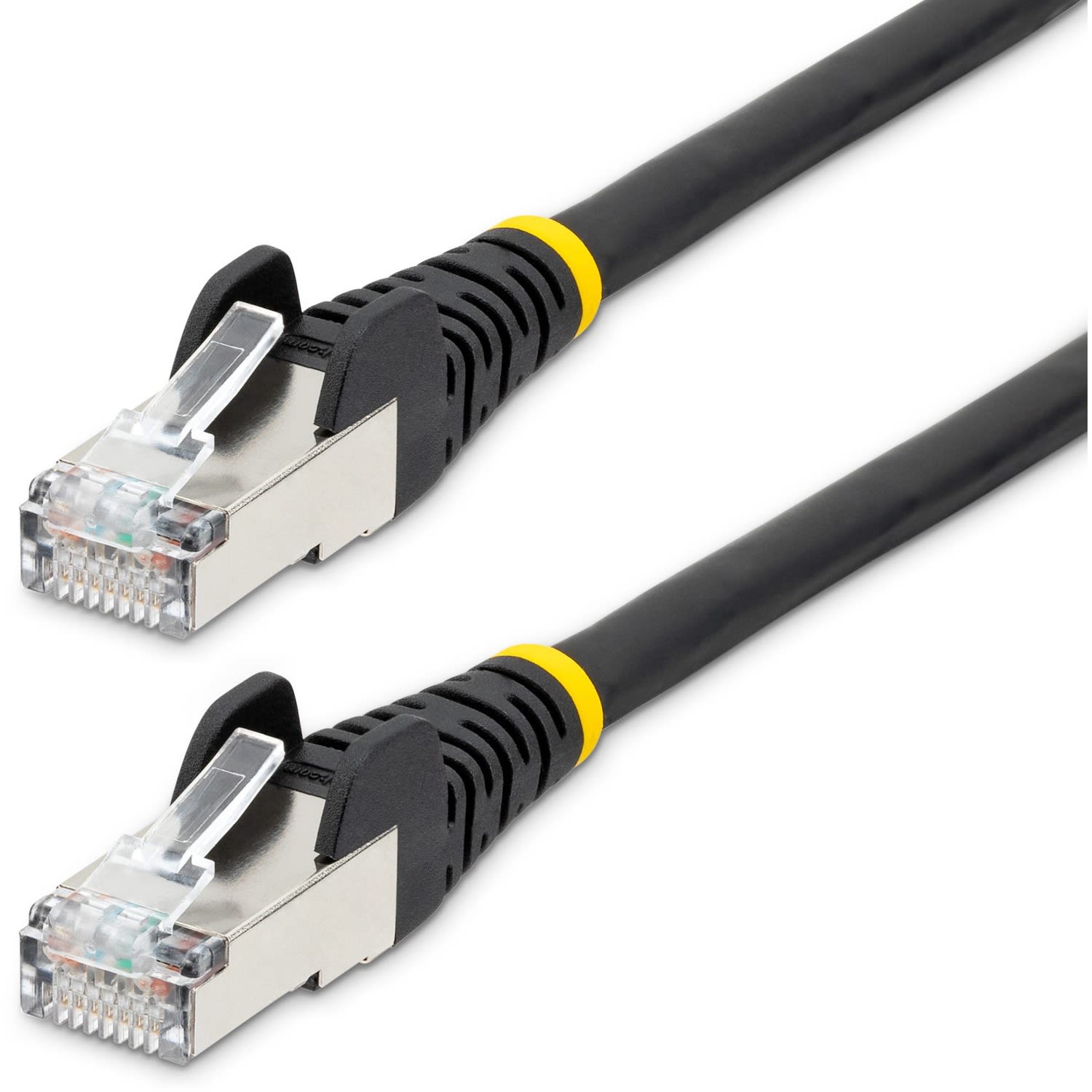StarTech.com 7ft CAT6a Ethernet Cable, Black Low Smoke Zero Halogen (LSZH) 10 GbE 100W PoE S/FTP Snagless R - NLBK7FCAT6APATCH