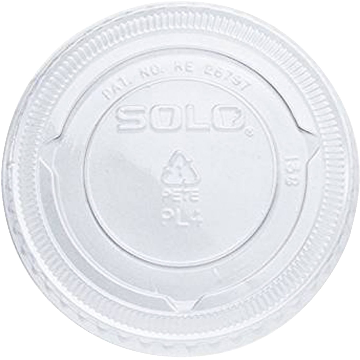 Solo Cup PET Plastic Souffle Portion Cup Lids, Large, Clear, Pack Of 2,500
