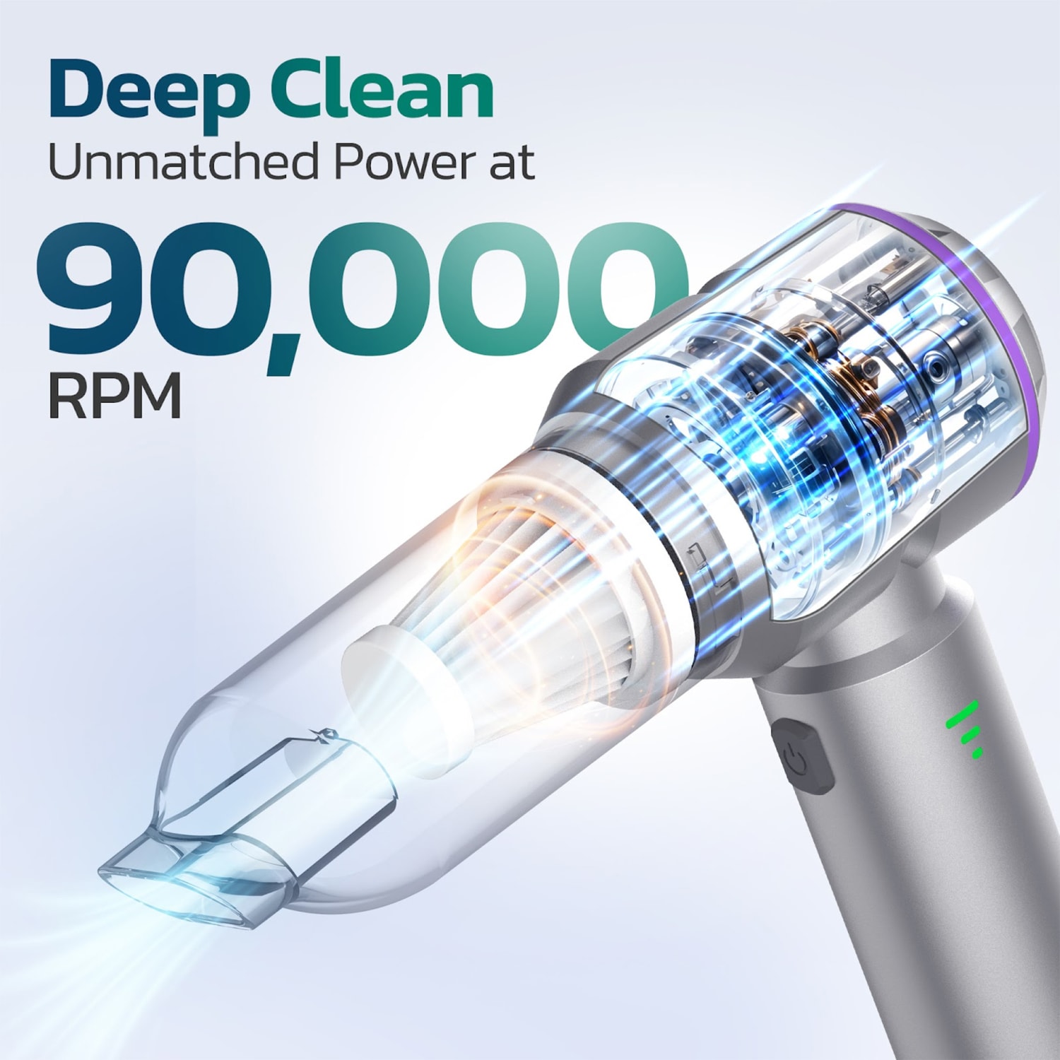 Purely C220 Wireless Portable Vacuum Computer Cleaner, Silver, Total Qty 1 - Image 5
