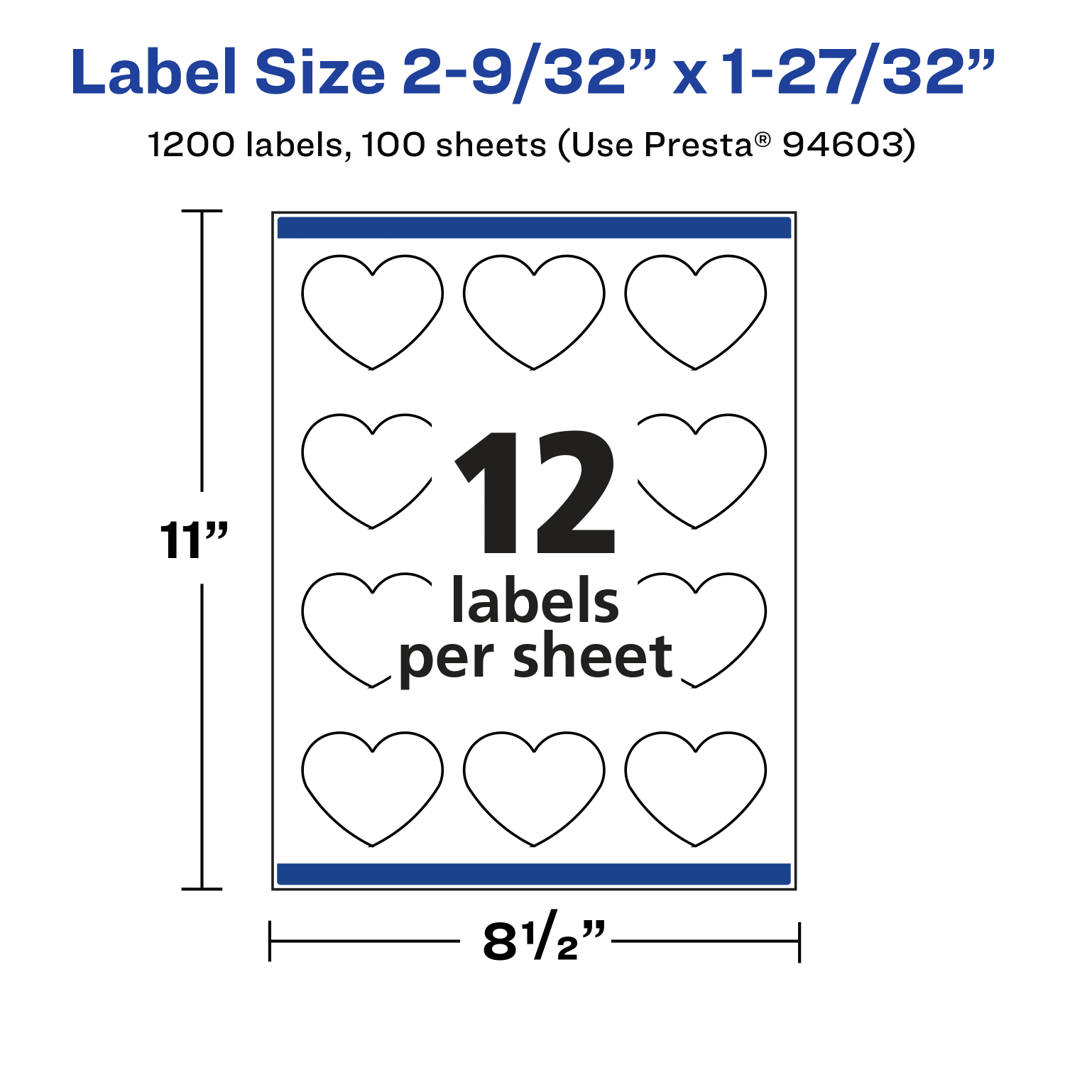Avery Permanent Labels With Sure Feed, 94603-CMF100, Heart, 2-9/32in x 1-27/32in, Matte Clear, Pack Of 1,200 - Image 6