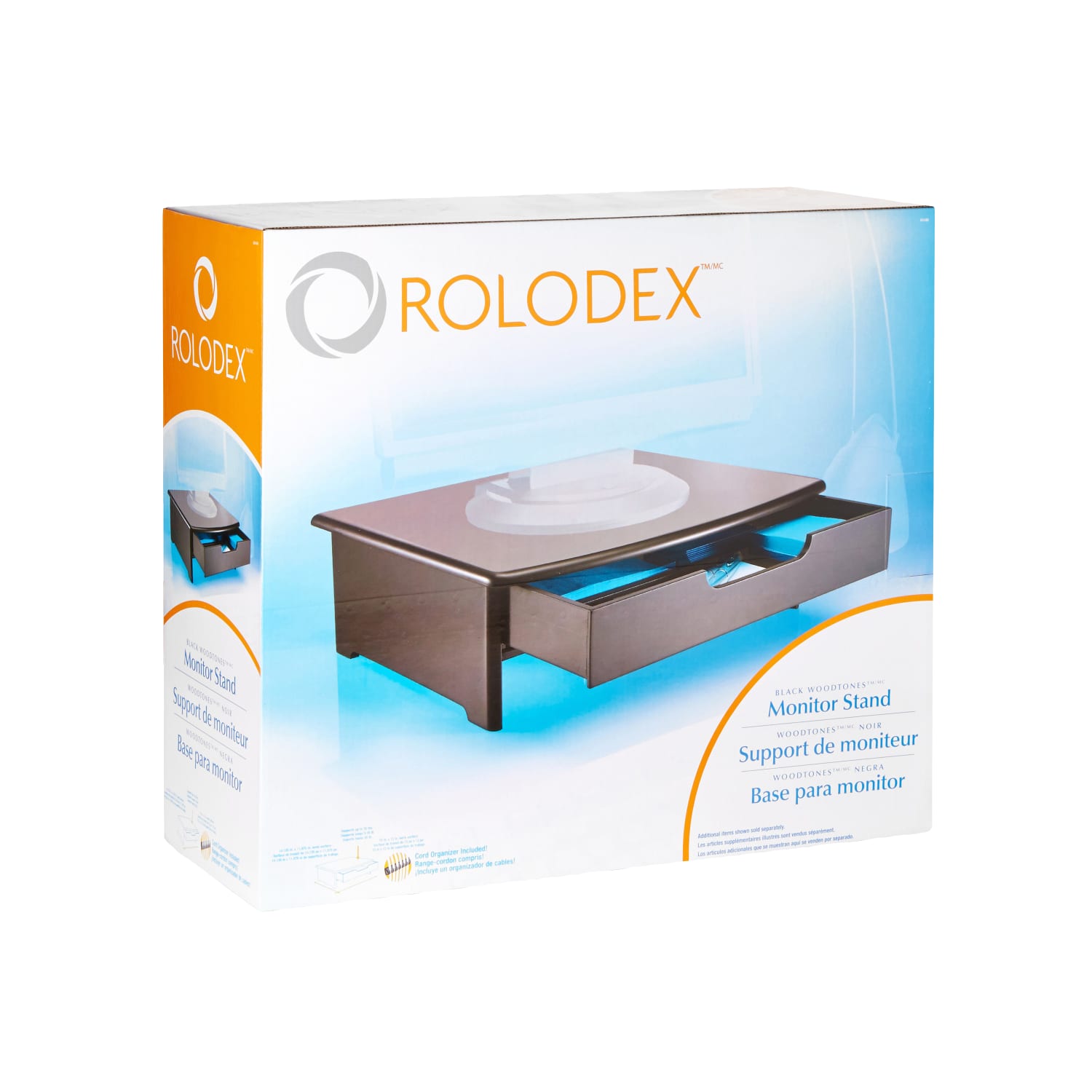 Rolodex Wood Workspace Monitor Stand With Drawer, Black - Image 5