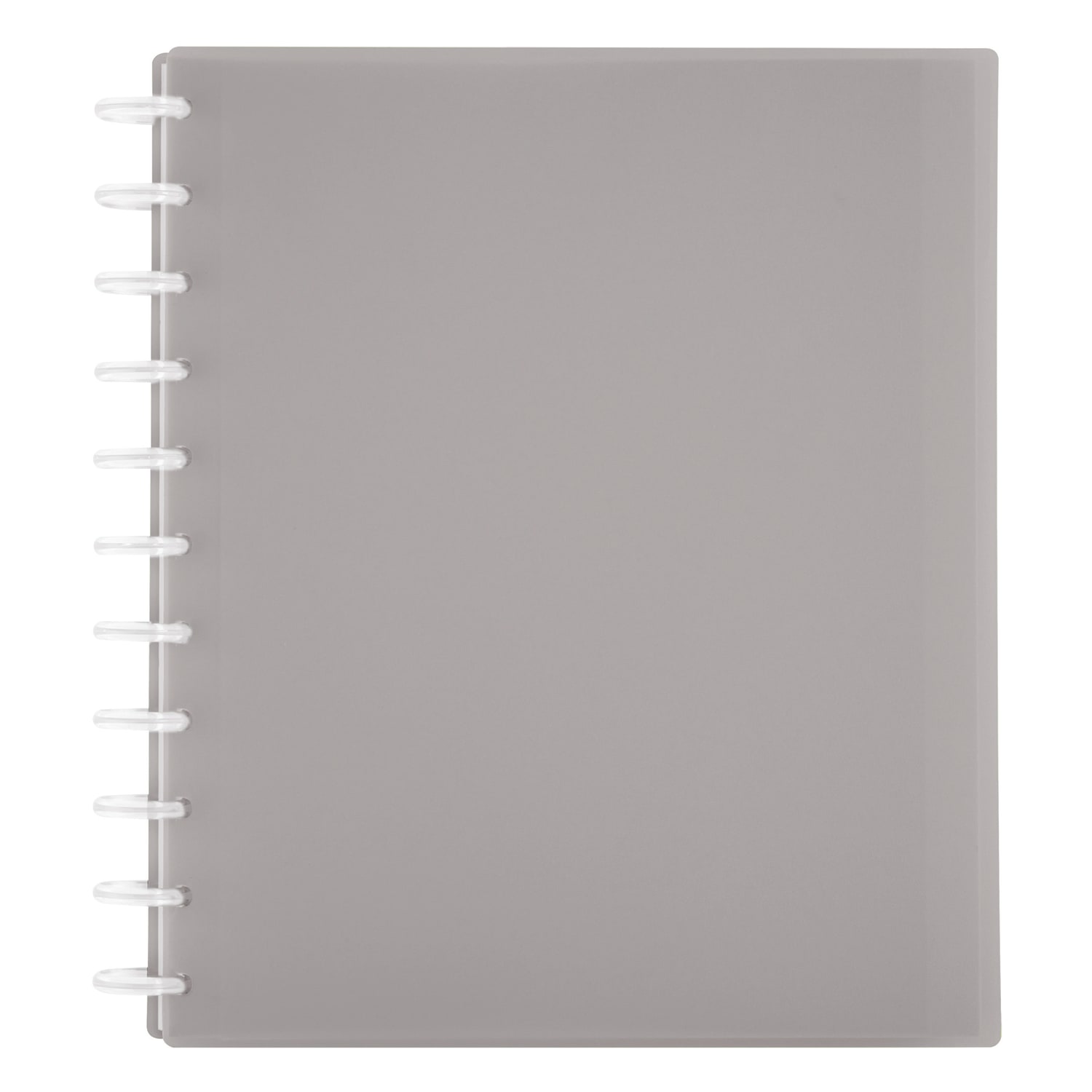 TUL Discbound Student Notebook With Poly Cover, Letter Size, 3-Subject, Narrow Ruled, 75 Sheets, Gray