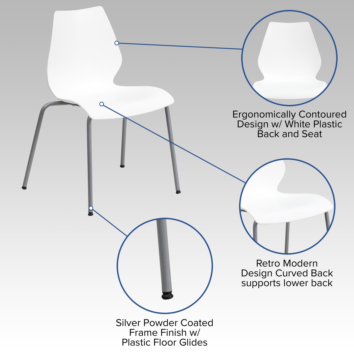Flash Furniture HERCULES 770lb Capacity Stack Chair With Lumbar Support WhiteSilver PopularChairscom Flash Furniture HERCULES 770 lb Capacity Stack Chair With Lumbar Support WhiteSilver PopularChairscom