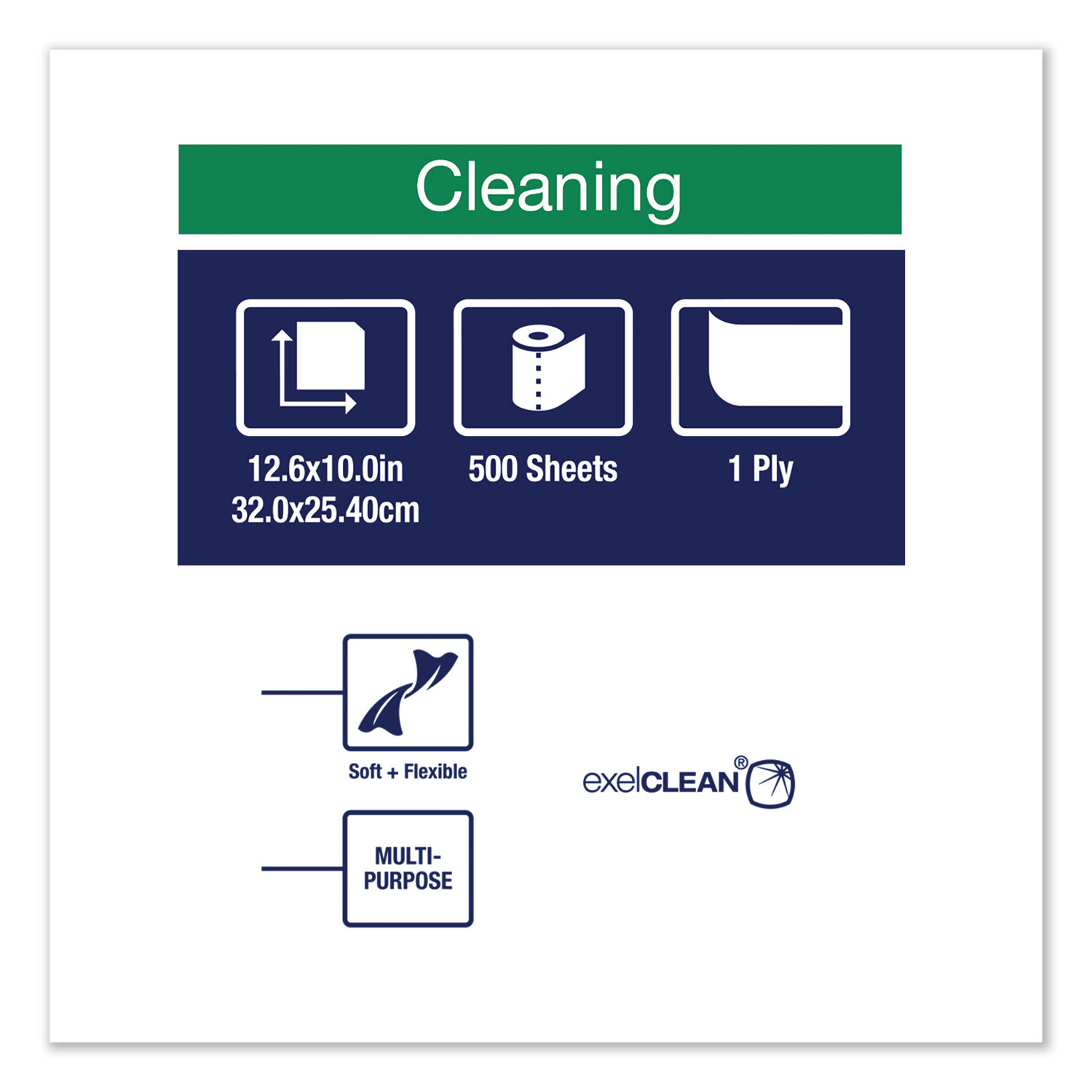Tork Cleaning Cloth, 12.6 x 10, White, 500 Wipes/Carton - Image 5