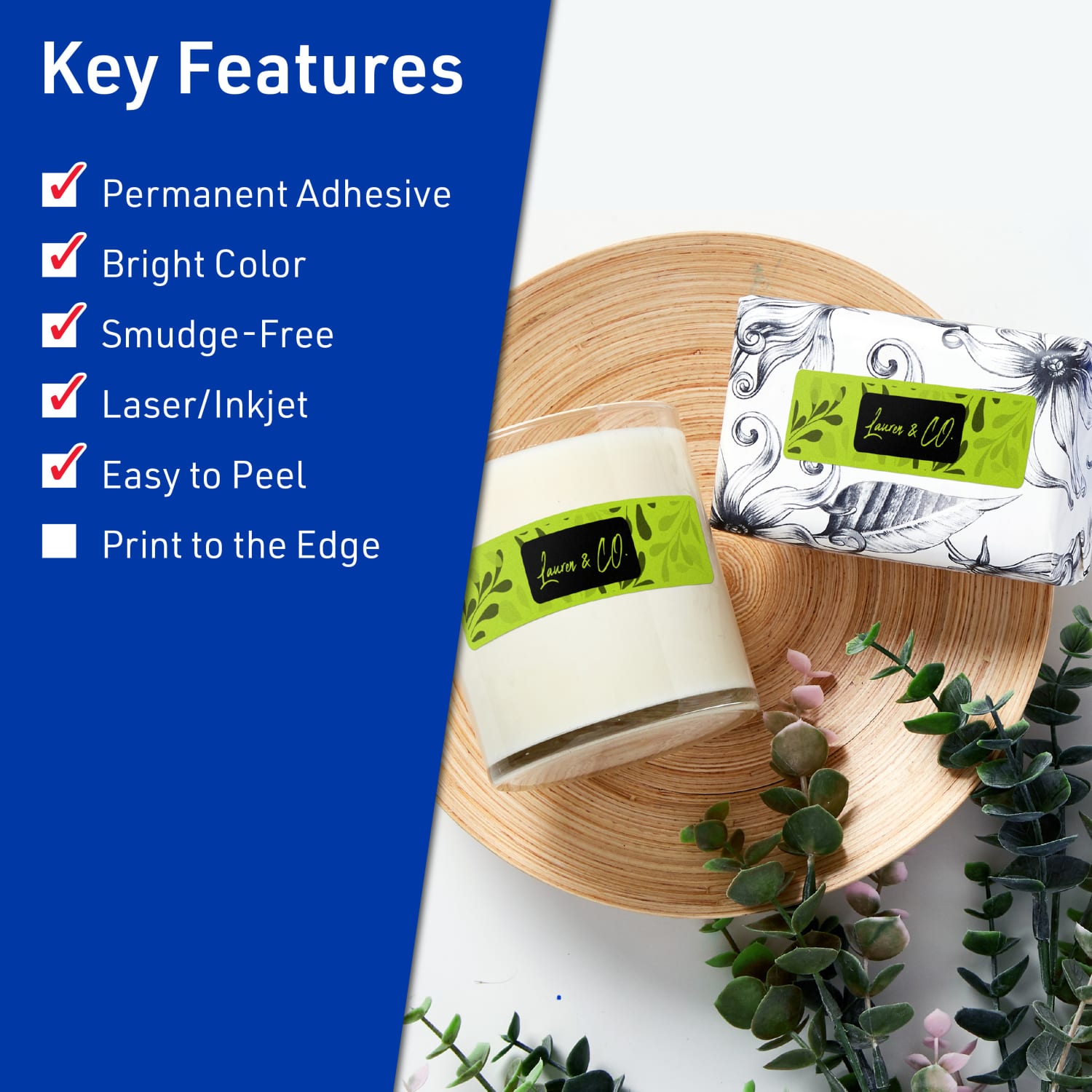 Avery Printable Labels With Sure Feed Technology, 94235-BGP80, Rectangle, 2in x 2-5/8in, Matte Bright Green, Pack of 1200 - Image 3