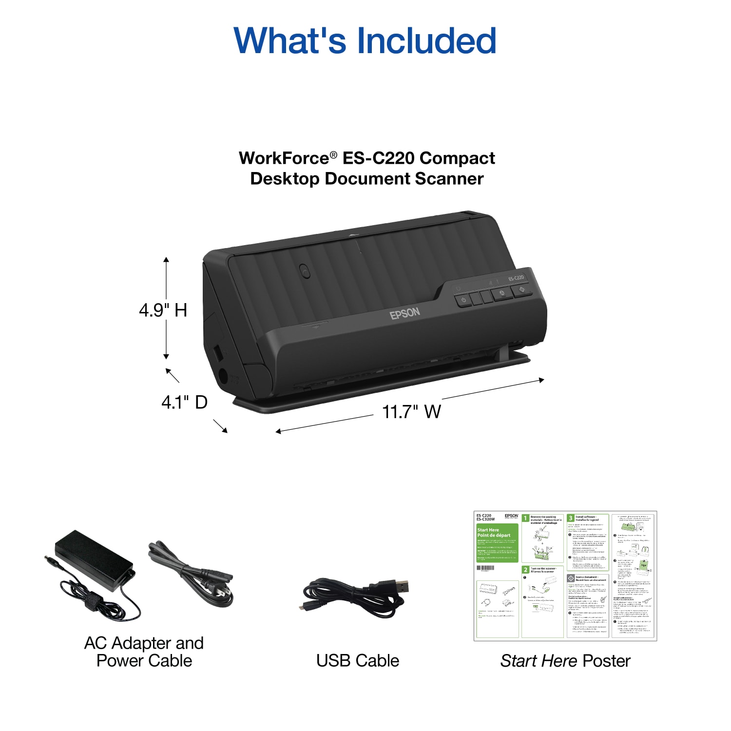 Epson WorkForce Compact Desktop Document Scanner, ES-C220 - Image 5
