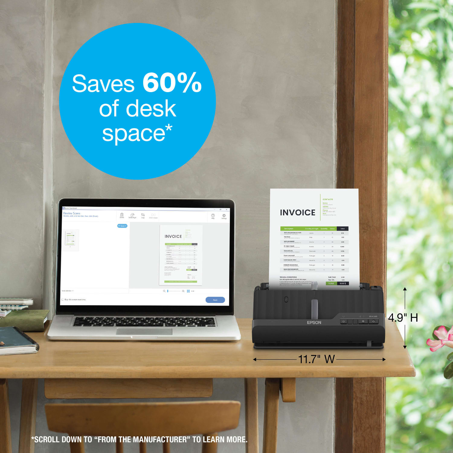 Epson WorkForce Compact Desktop Document Scanner, ES-C220 - Image 6