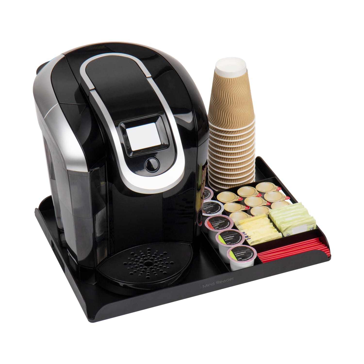 Mind Reader Coffee Serving Station, 1-1/4inH x 17-1/2inW x 13-1/4inD, Black - Image 5
