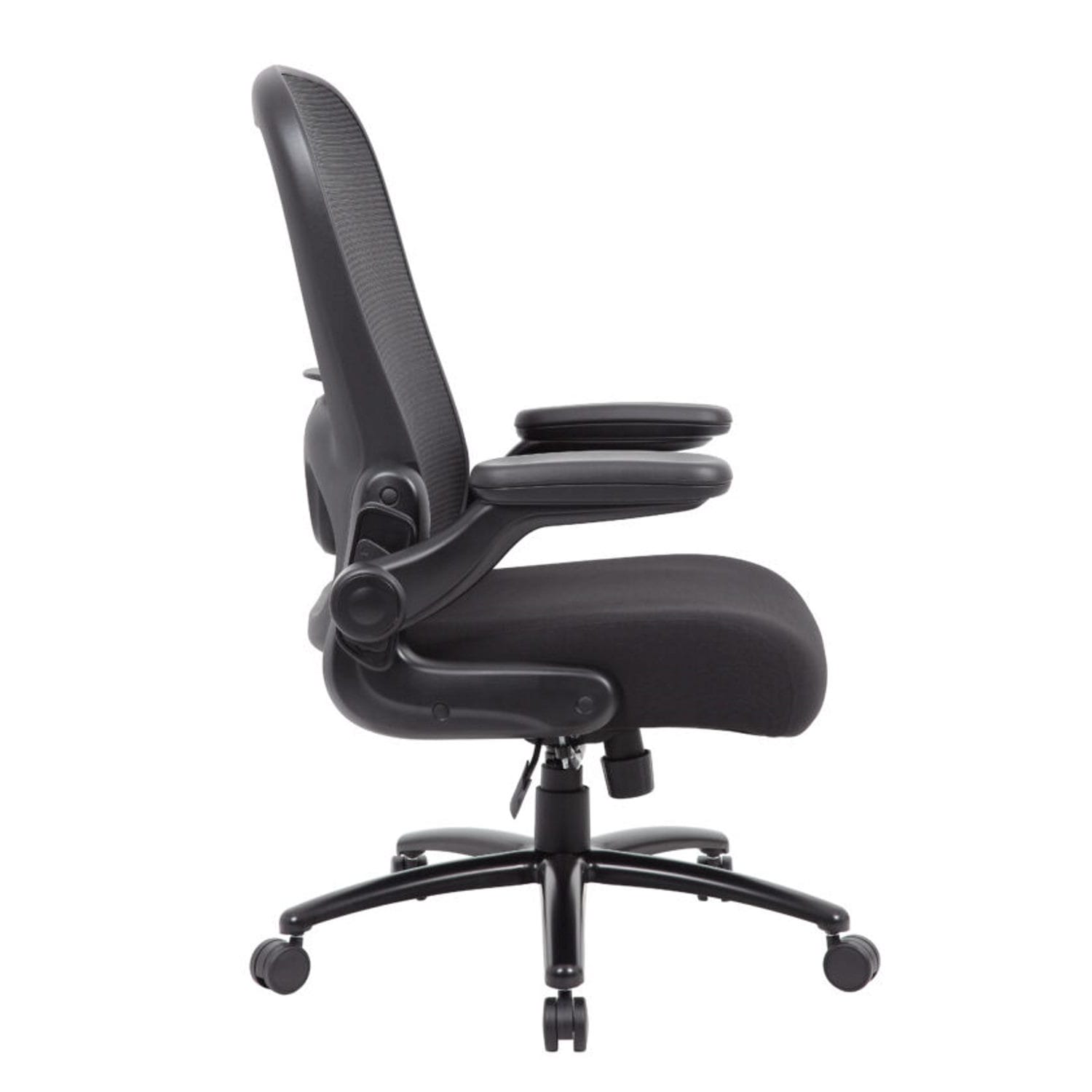 Boss Office Products Heavy Duty Flip Arm Ergonomic Mesh High Back Task Chair Black PopularChairscom