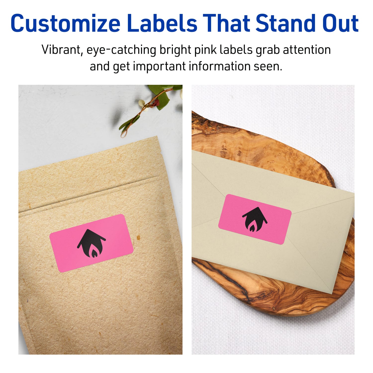Avery Print-To-The-Edge Labels With Sure Feed Technology And Easy Peel, 94233-BPP10, Rectangle, 1-13/16in x 2-3/16in, Matte Bright Pink, Pack of 120 - Image 4