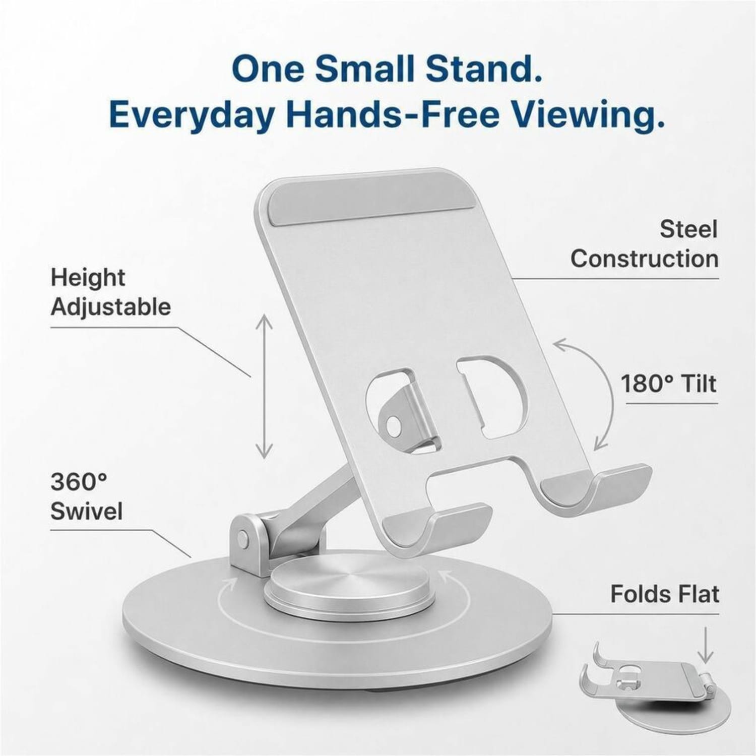Uncaged Ergonomics Swivel Phone Stand, 4XSPSSILVER - Image 3