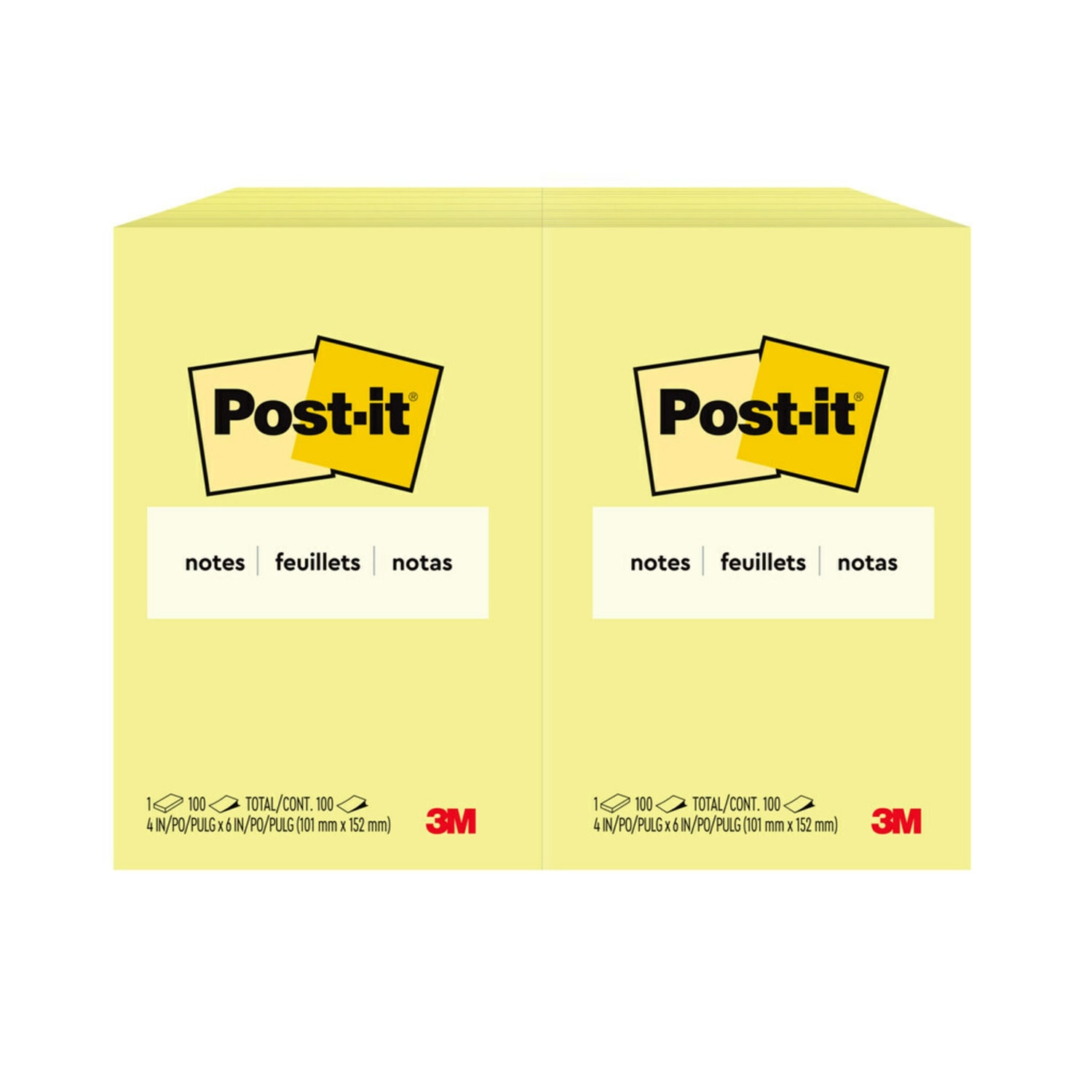 Post-it Notes, 12 Pads, 4 in x 6 in, Clean Removal, School Supplies and Office Products, Sticky Notes for Vertical Surfaces, Monitors, Walls and Windows, Canary Yellow - Image 3