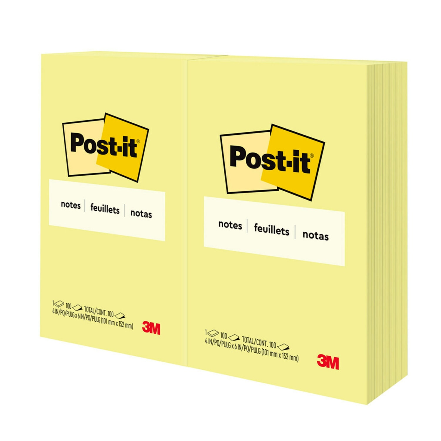 Post-it Notes, 12 Pads, 4 in x 6 in, Clean Removal, School Supplies and Office Products, Sticky Notes for Vertical Surfaces, Monitors, Walls and Windows, Canary Yellow - Image 4