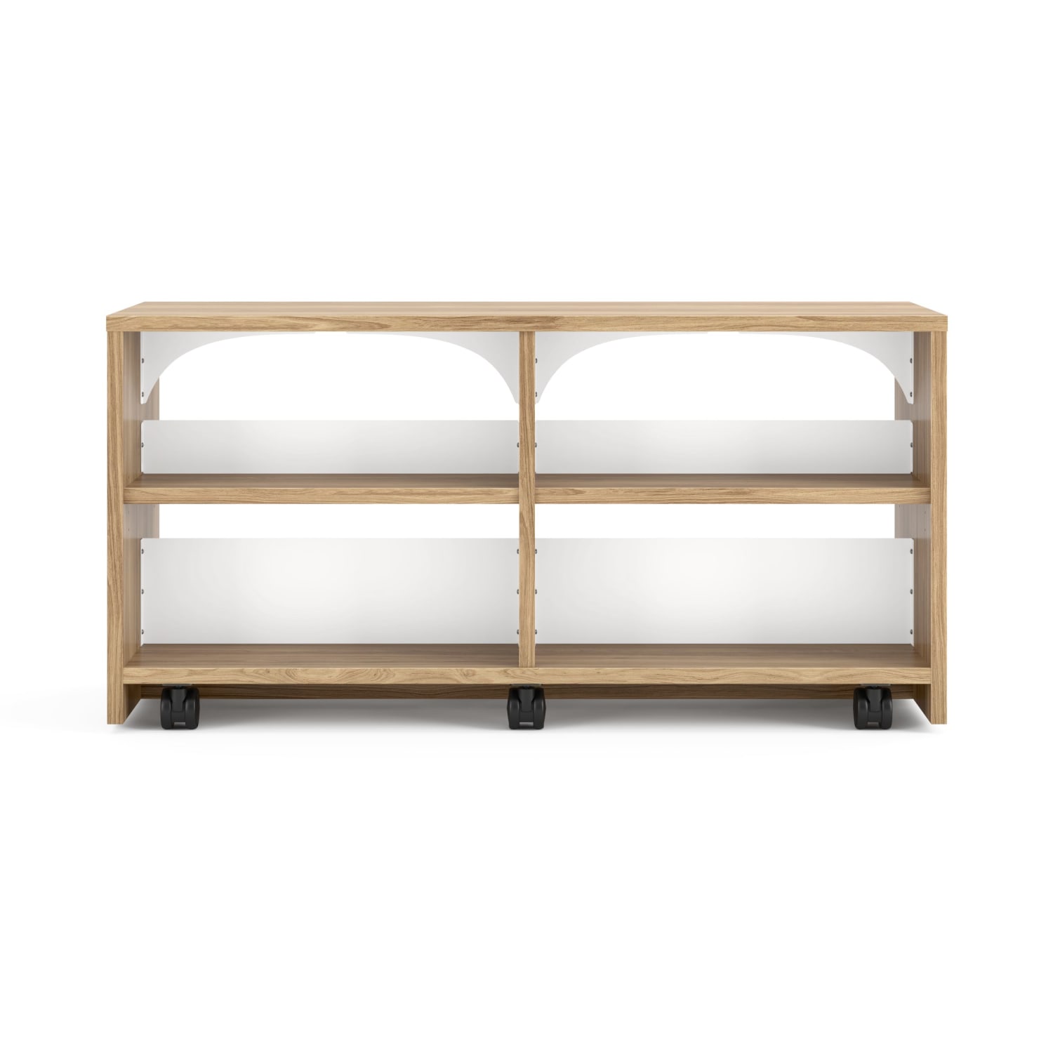 HON Storyline 30inH 2-Shelf Linear Dual-Sided Bookcase, Fawn Cypress/Designer White - Image 3