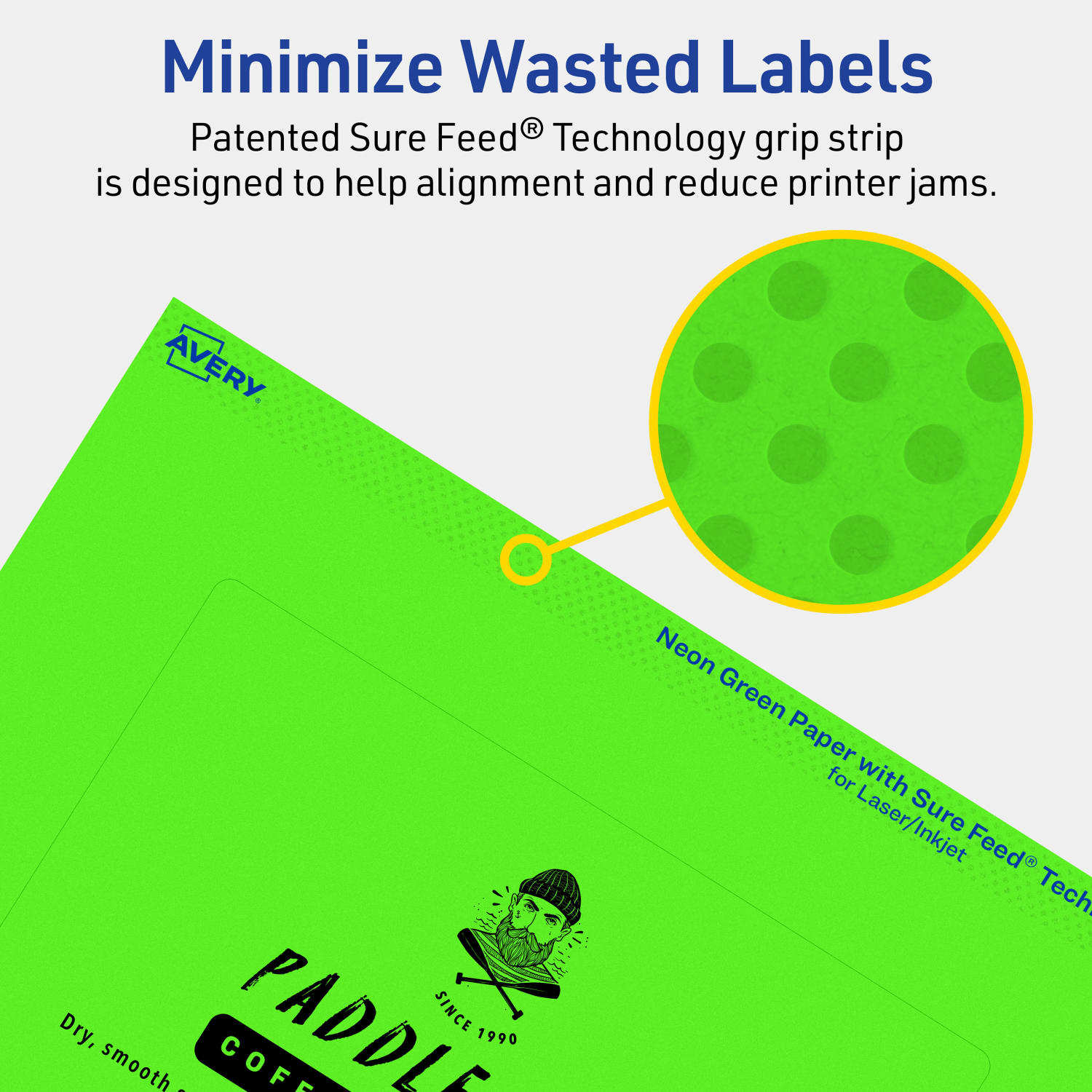 Avery Print-To-The-Edge Labels With Sure Feed Technology, 94278-NGP10, Rectangle, 4in x 6in, Matte Neon Green, Pack of 20 - Image 5