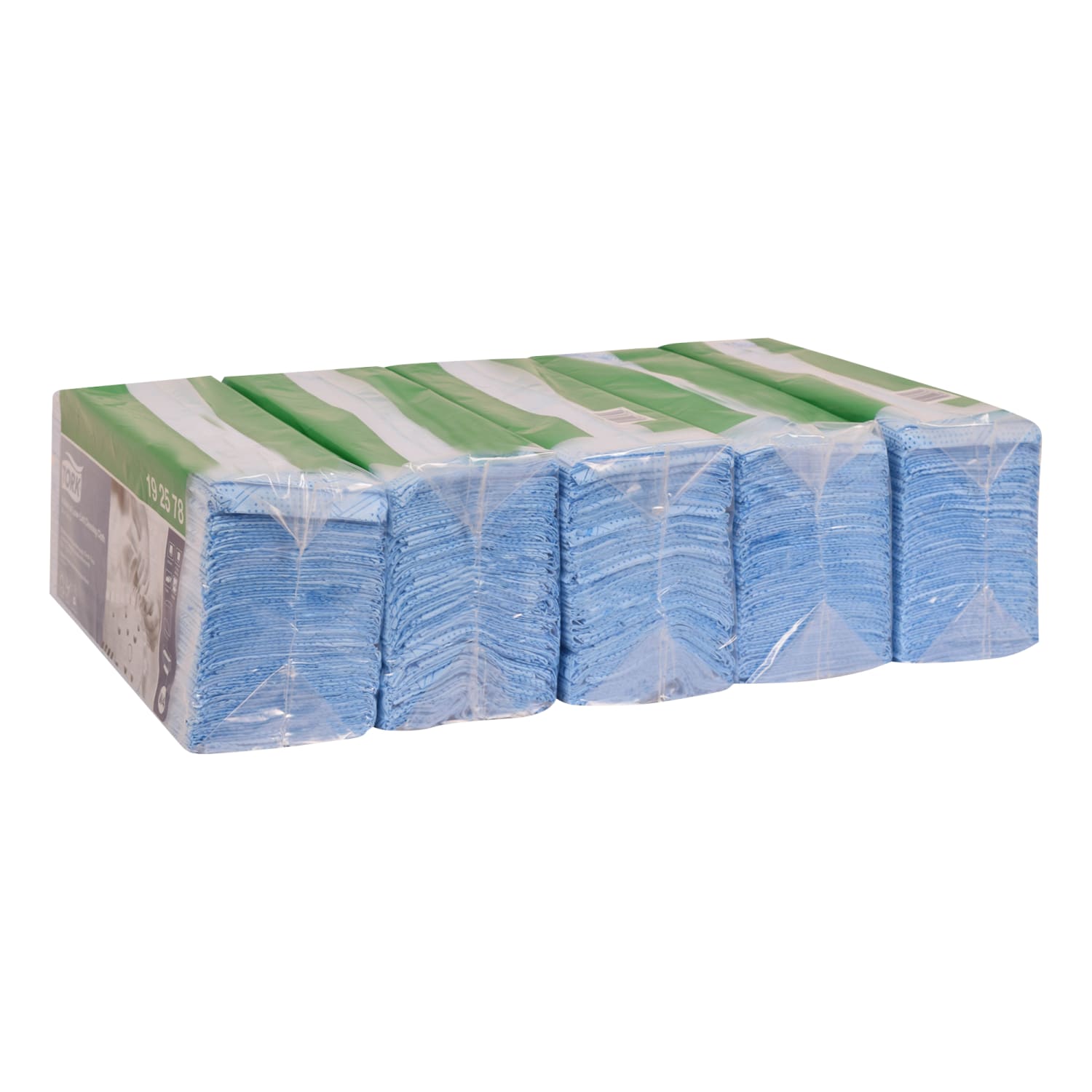 Tork Low-Lint Cleaning Cloths, 12-13/16in x 15-7/16in, Blue, 80 Wipes Per Bag, Carton Of 5 Bags - Image 5