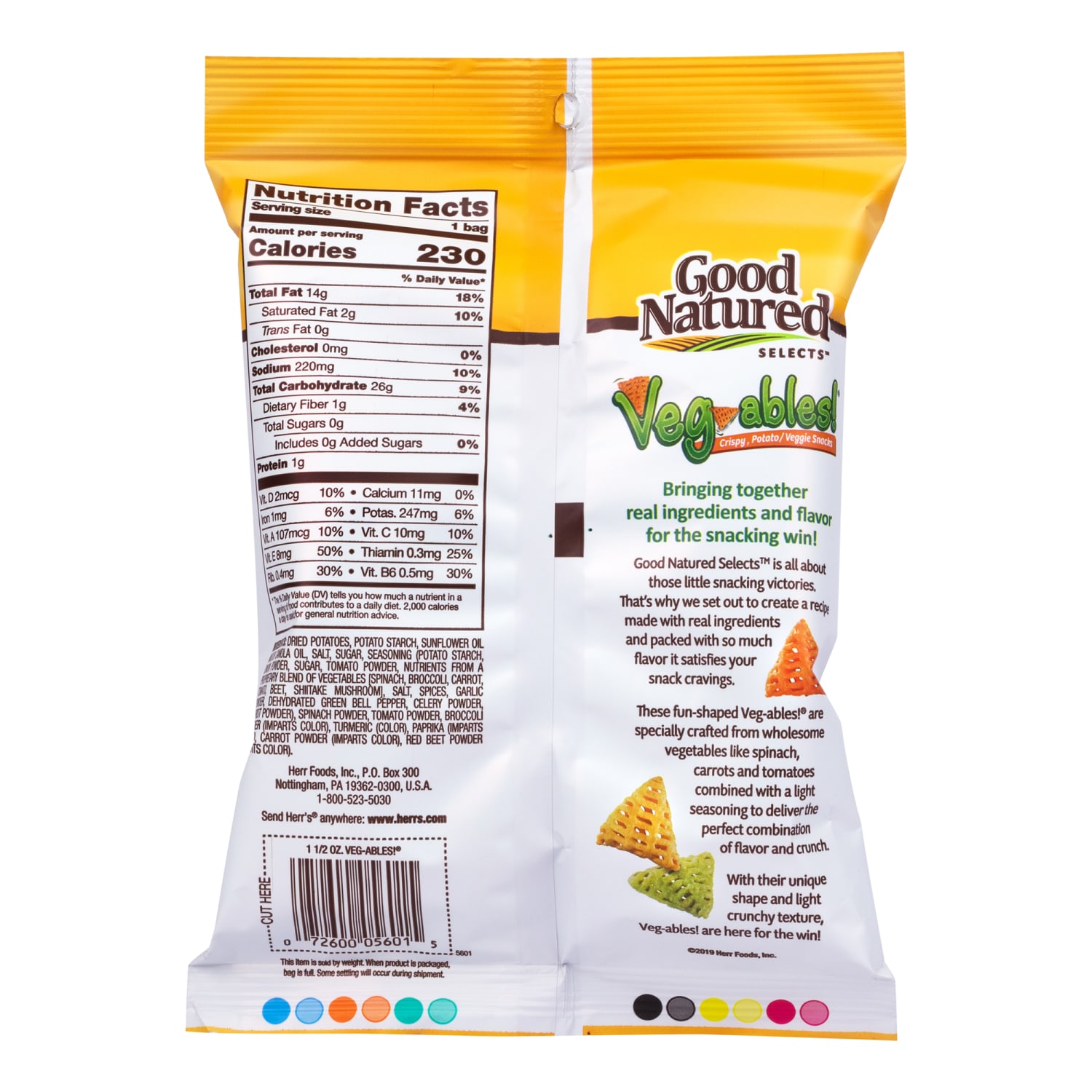 Herrs Good Natured Selects Vegetable-Ables, 1.5 Oz, Pack Of 6 Bags - Image 5
