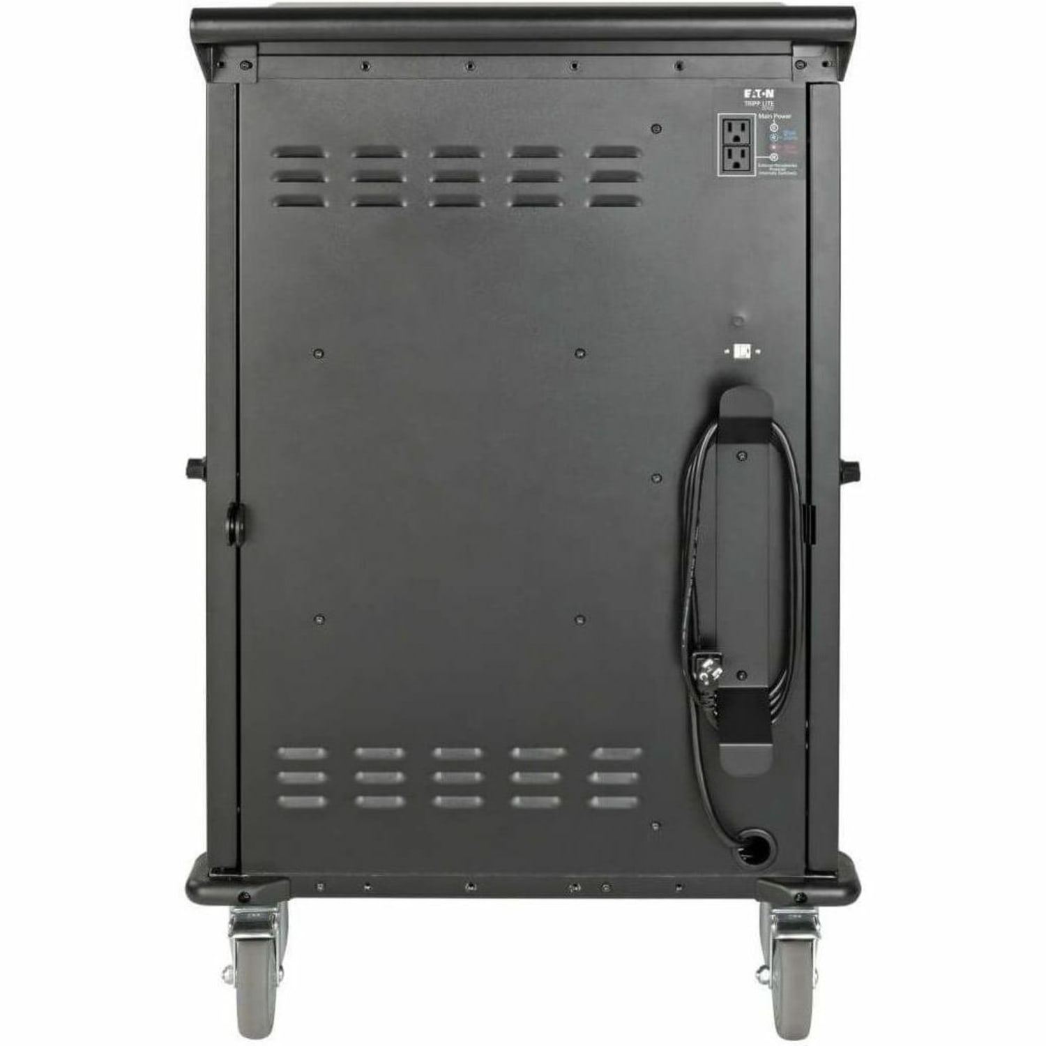 Eaton Tripp Lite Series 45-Device AC Mobile Charging Cart Storage Station - Laptops, Chromebooks, Tablets 120V, NEMA 5-15P, 10 ft. Cord, Black - Cart charge and management - for 45 notebooks - lockable - heavy duty steel - black - Image 3