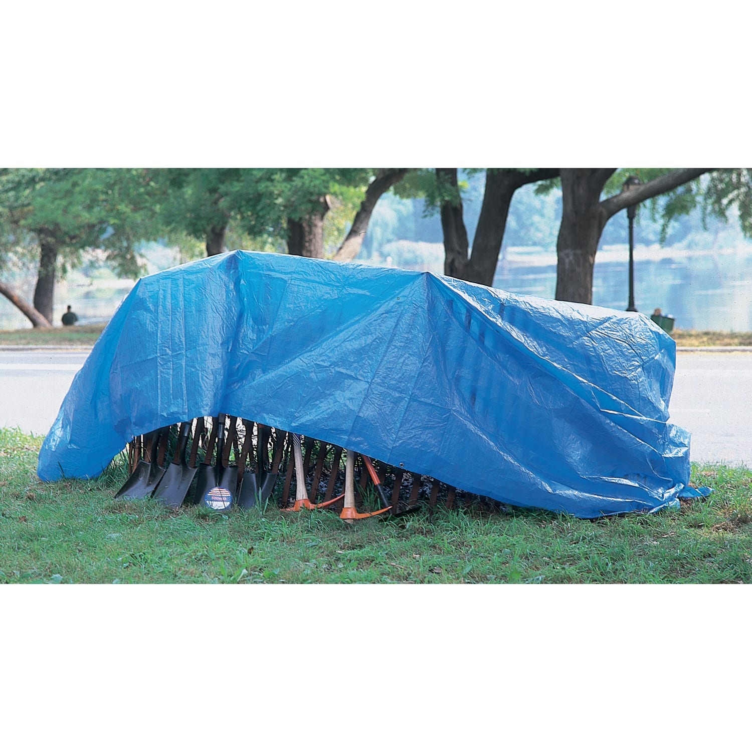 Multiple Use Tarp, 16 ft Long, 10 ft Wide, Polyethylene, Blue