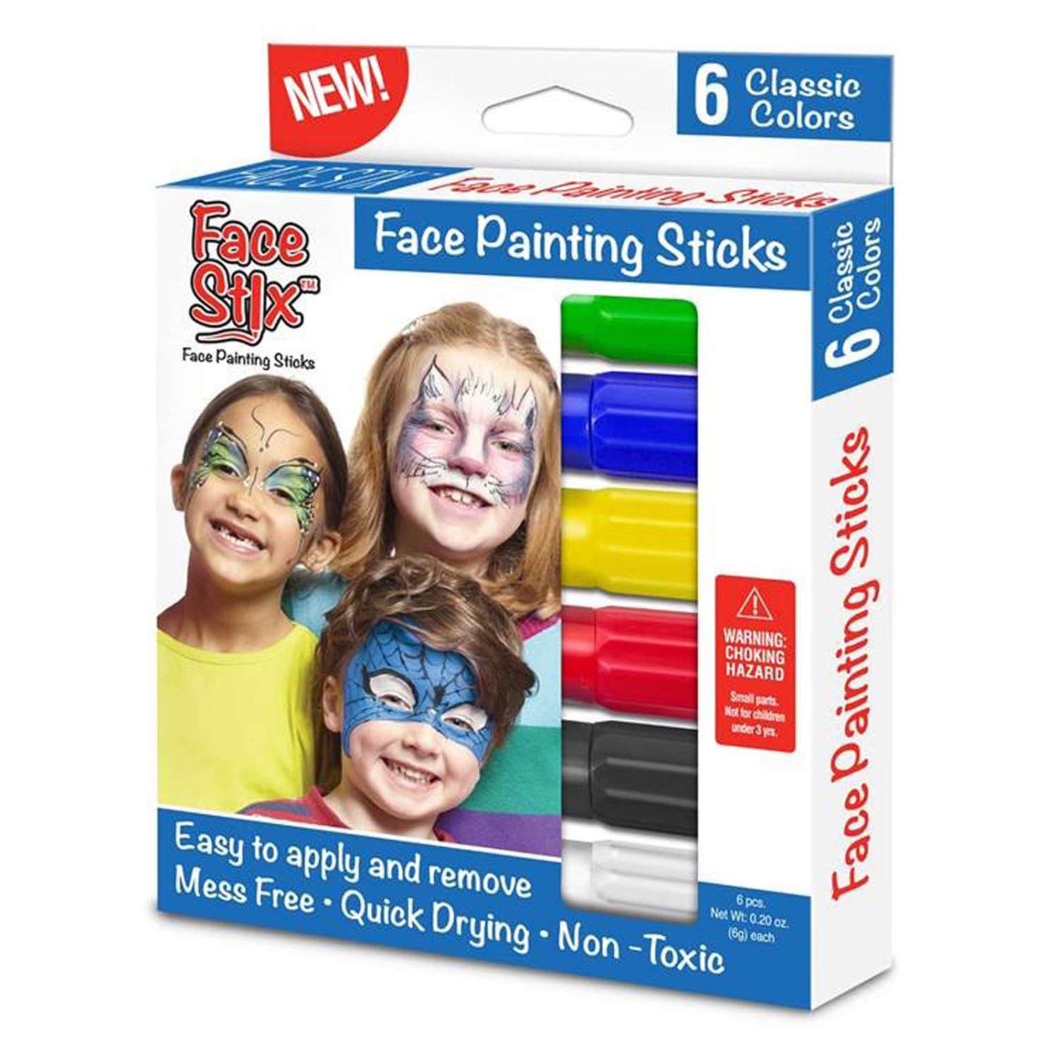 The Pencil Grip Face Stix Face Painting Sticks, 6 mL, Assorted, Pack Of 6 Sticks, Set Of 3 Packs - Image 3